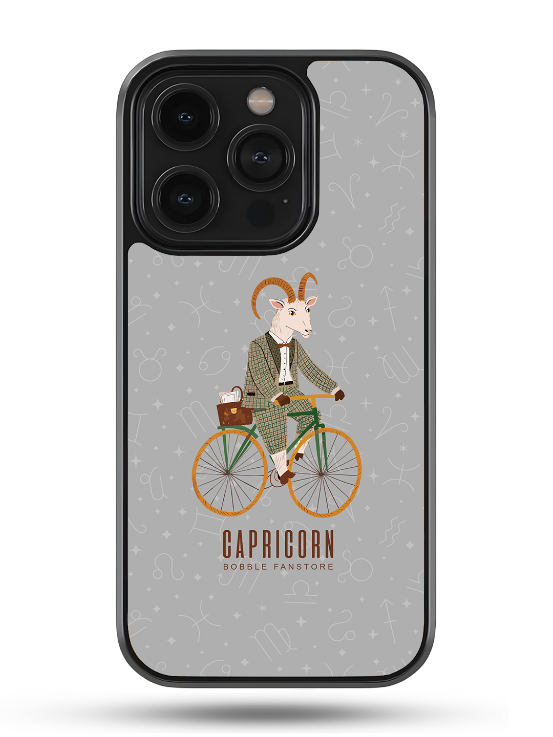 Grey iPhone Case with Capricorn Illustration – Minimalist & Protective (iPhone 13-16)