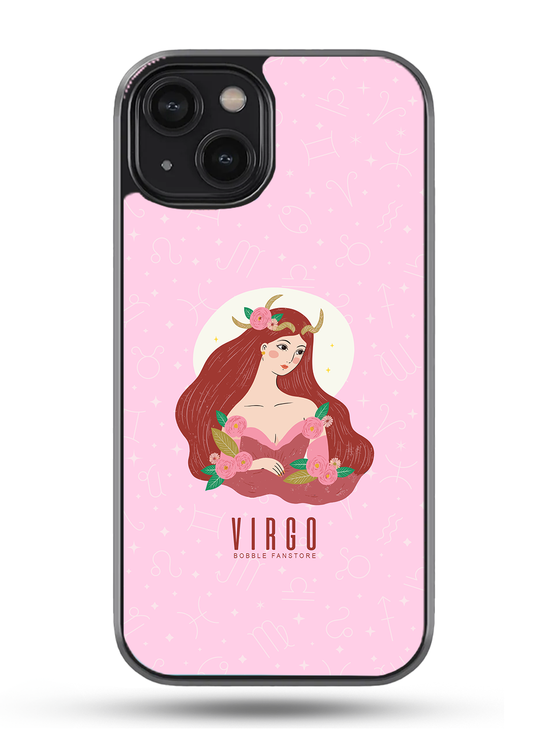 Pink iPhone Case with Virgo Illustration – Elegant, Practical & Zodiac-Themed Protection for Astrology Lovers (iPhone 13-16)