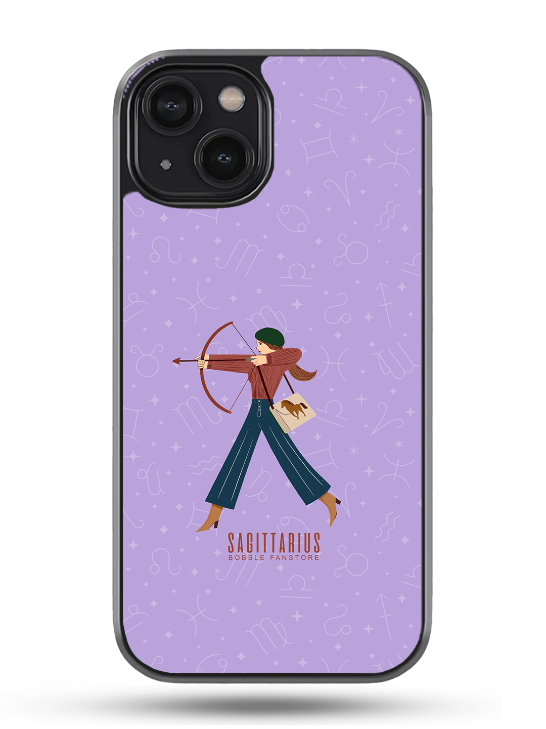 Lavender iPhone Case with Sagittarius Illustration – Adventurous & Durable (iPhone 13-16)