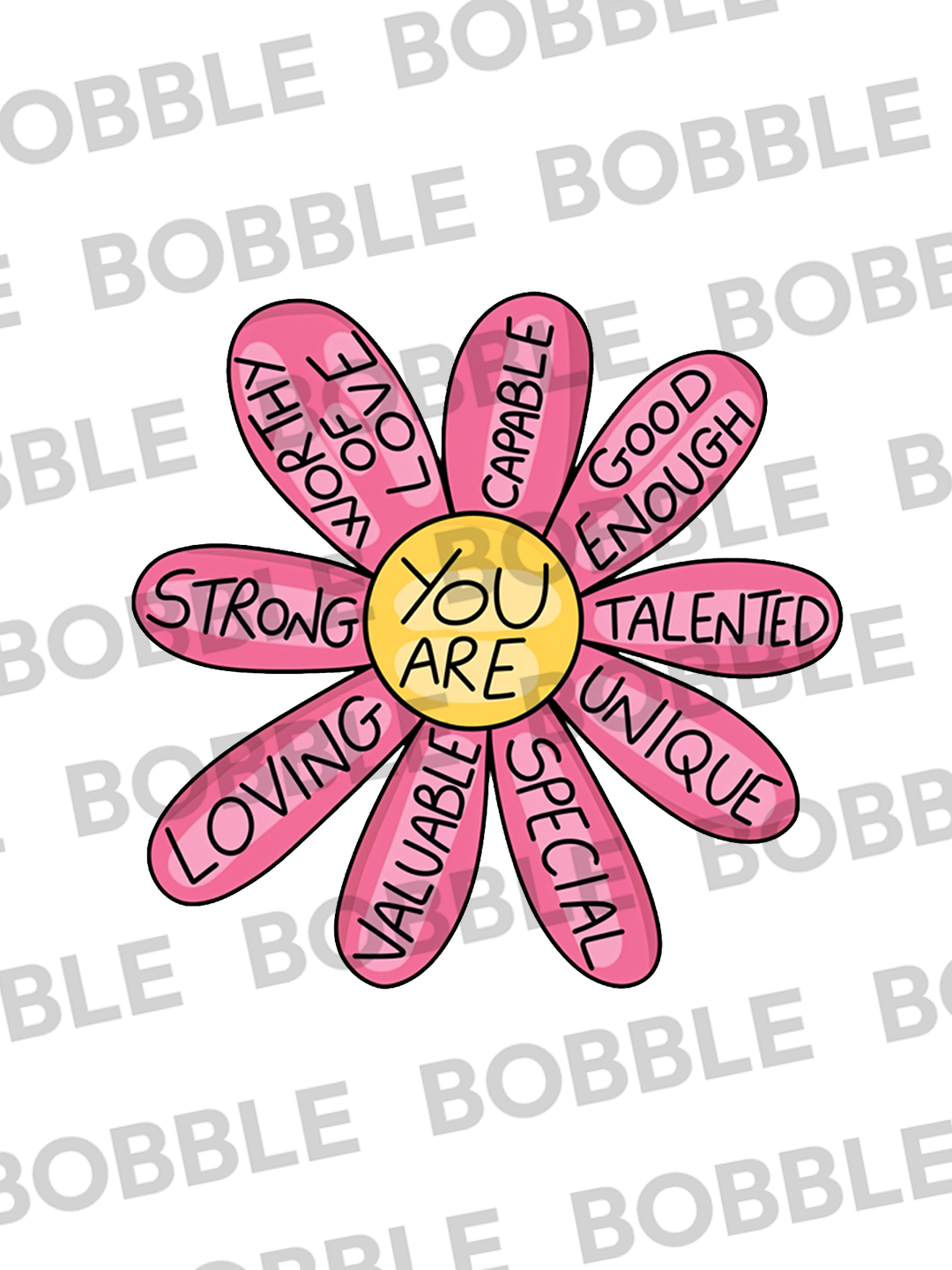 Motivational Flower Coffee Mug in White - Inspiring Text Design