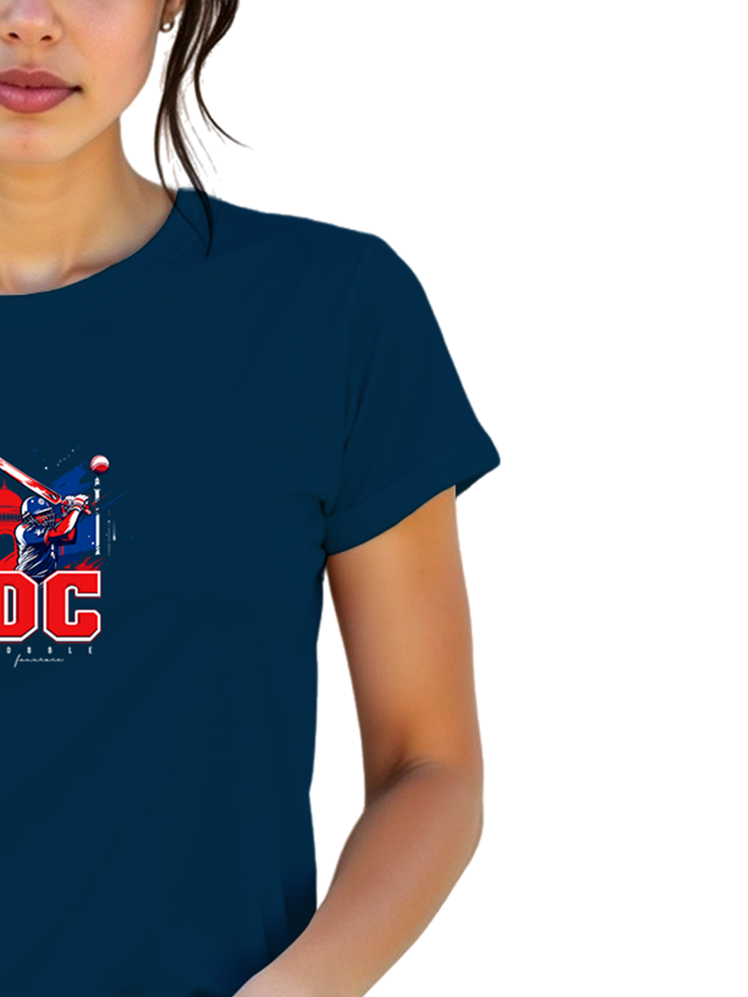 Women’s Blue Cricket Fan T-Shirt | Stylish Regular Fit | Breathable Cotton Sports Wear