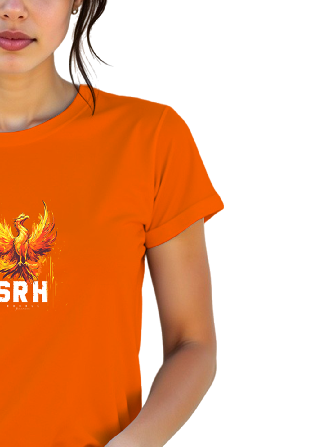 Women’s Orange Cricket Fan T-Shirt | Stylish & Comfortable Regular Fit | Trendy Supporters’ Tee for Cricket Enthusiasts