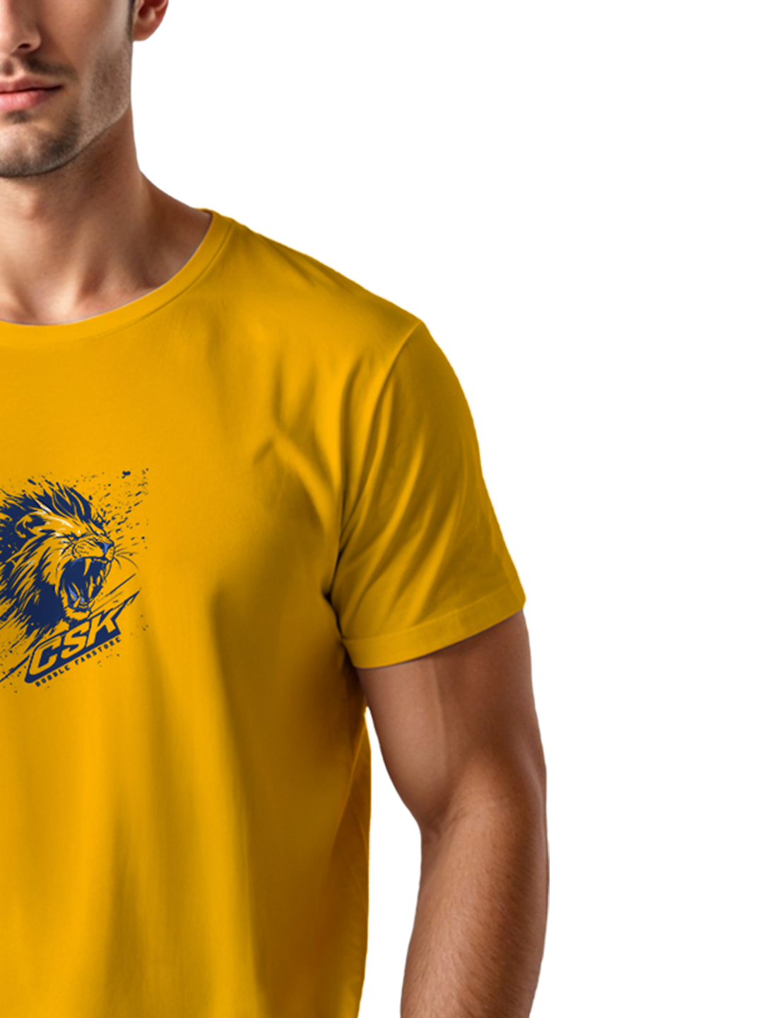 Men's Yellow Cricket Fan T-Shirt | Premium Cotton Regular Fit | Supporters’ Wear for Sports Enthusiasts