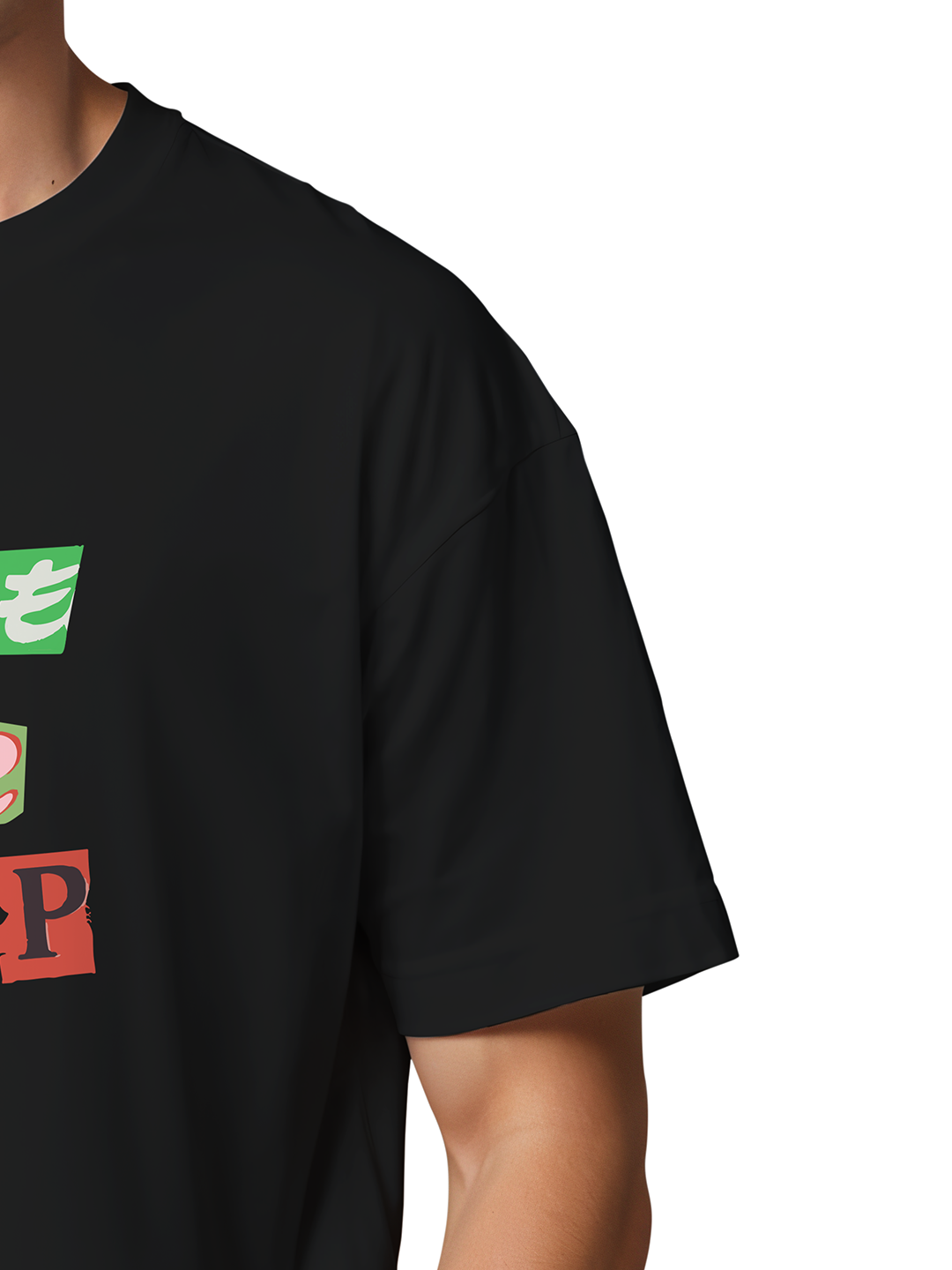 Men's Black Oversized T-Shirt with 'Take The Leap' Bold Pop Text | 100% Cotton Drop Shoulder Streetwear | Relaxed Fit Motivational Graphic Daily Wear Tee