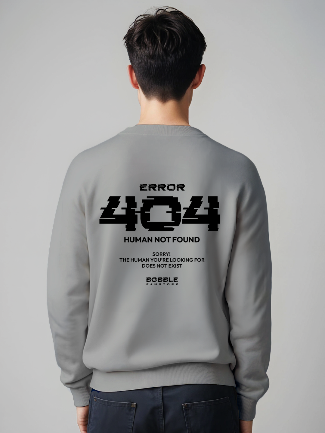 Error 404 Human Not Found Sweatshirt in Grey - Funny Tech Hoodie for All For Men