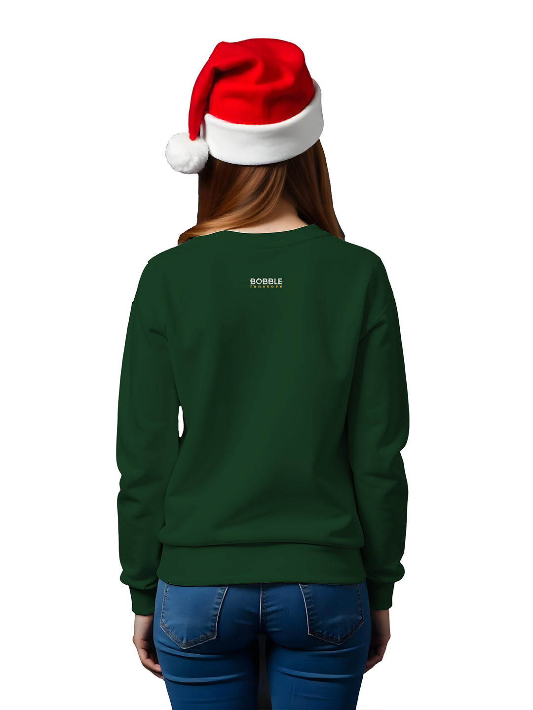 Green Sweatshirt for Women with Christmas Tree Illustration – Cozy & Festive Holiday Wear