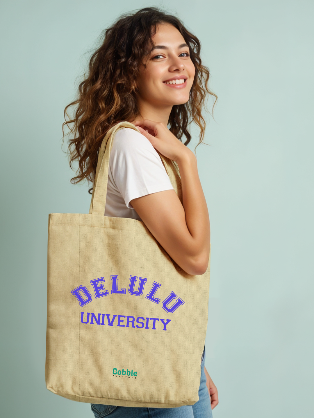 Delulu University Tote Bag Off White – Quirky, Fun Campus Style