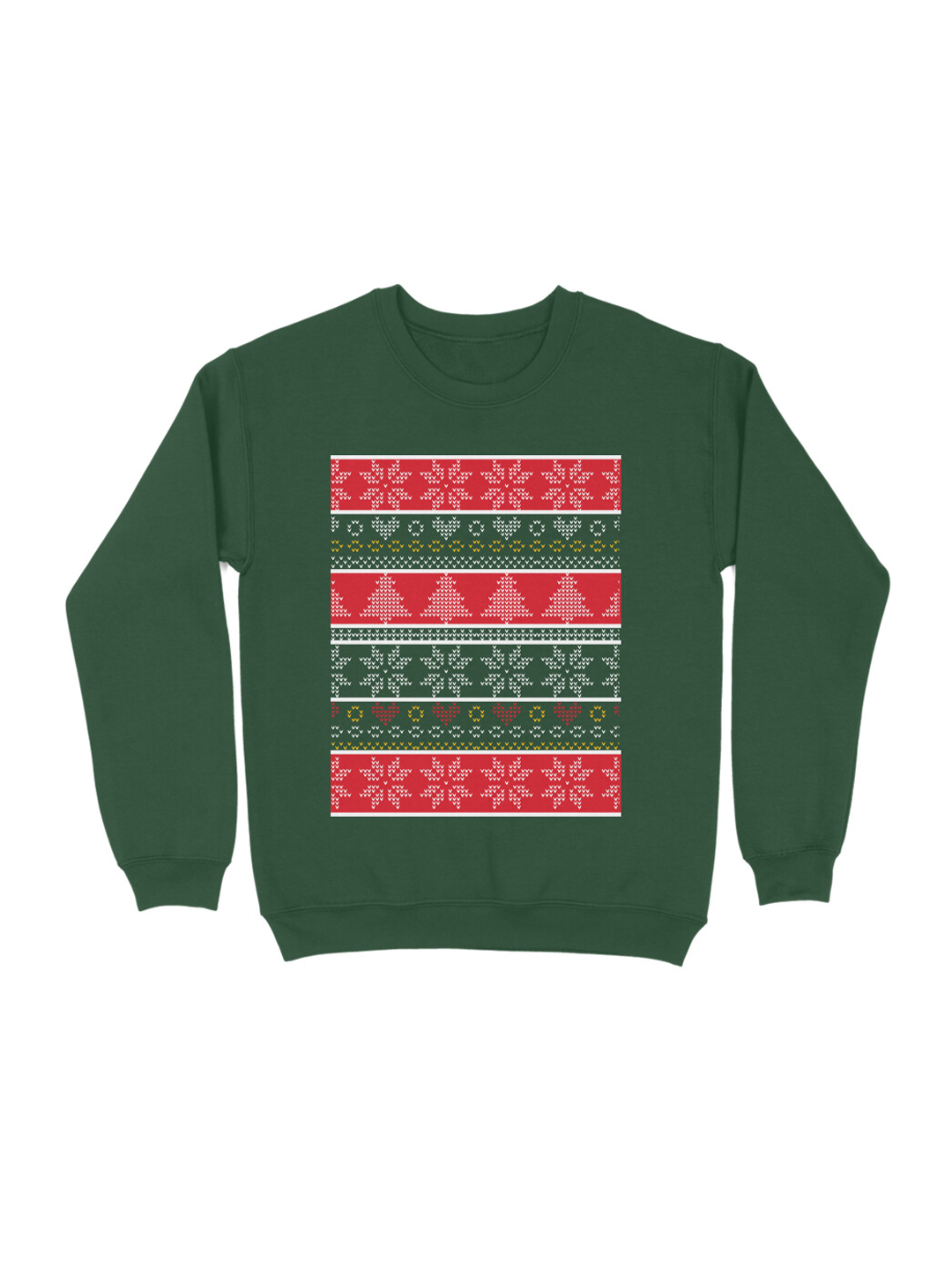 Green Christmas Sweatshirt for Women with Playful Holiday Pattern – Cozy & Festive