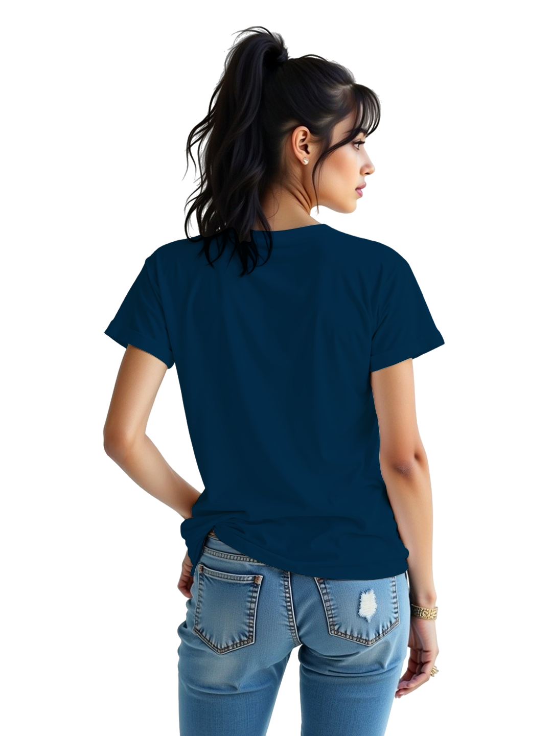 Women’s Blue Cricket Fan T-Shirt | Stylish Regular Fit | Comfortable & Breathable Cotton Tee for Game Days