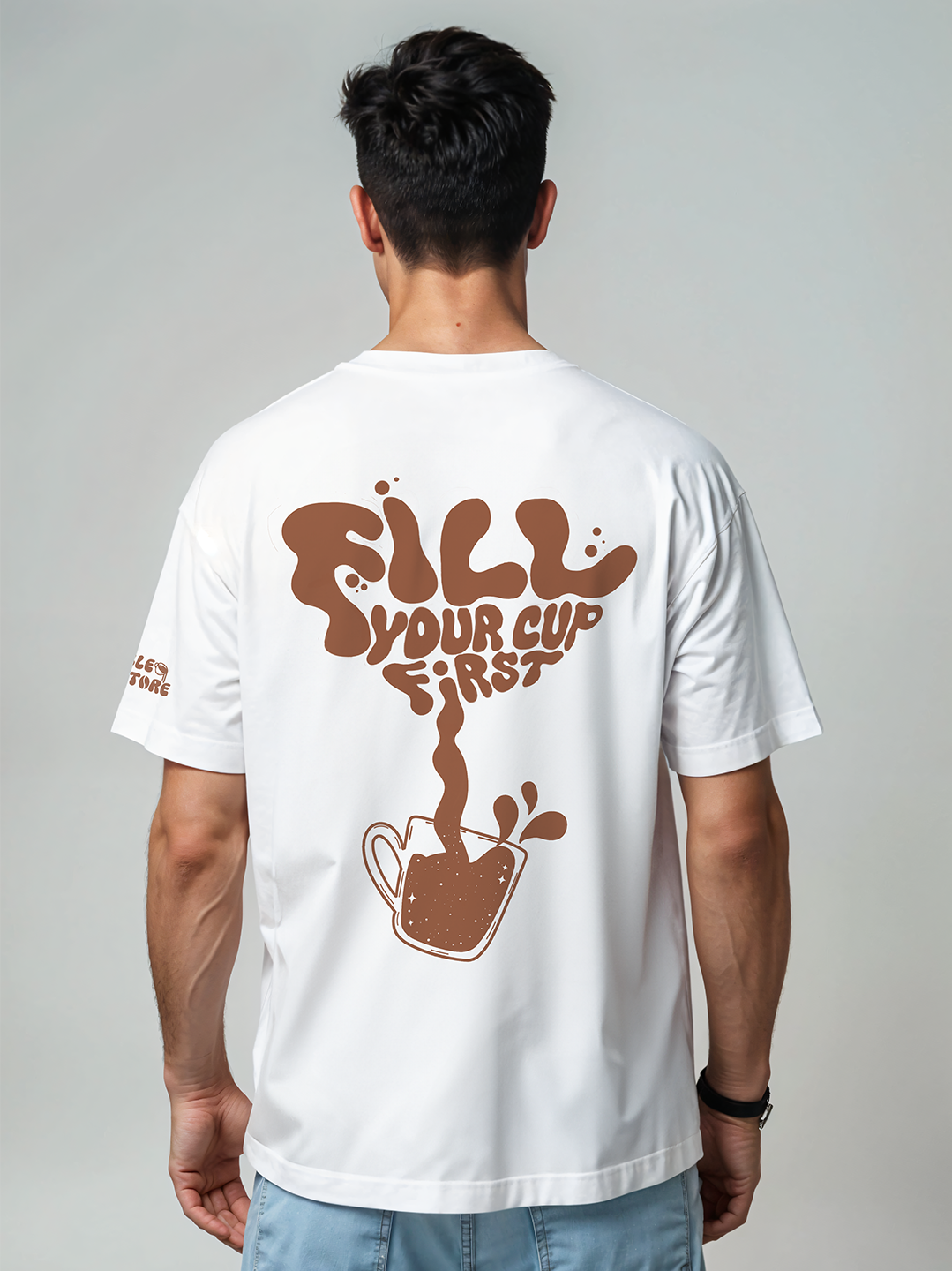 Self Care T-shirt in White – Fill Your Cup First For Men