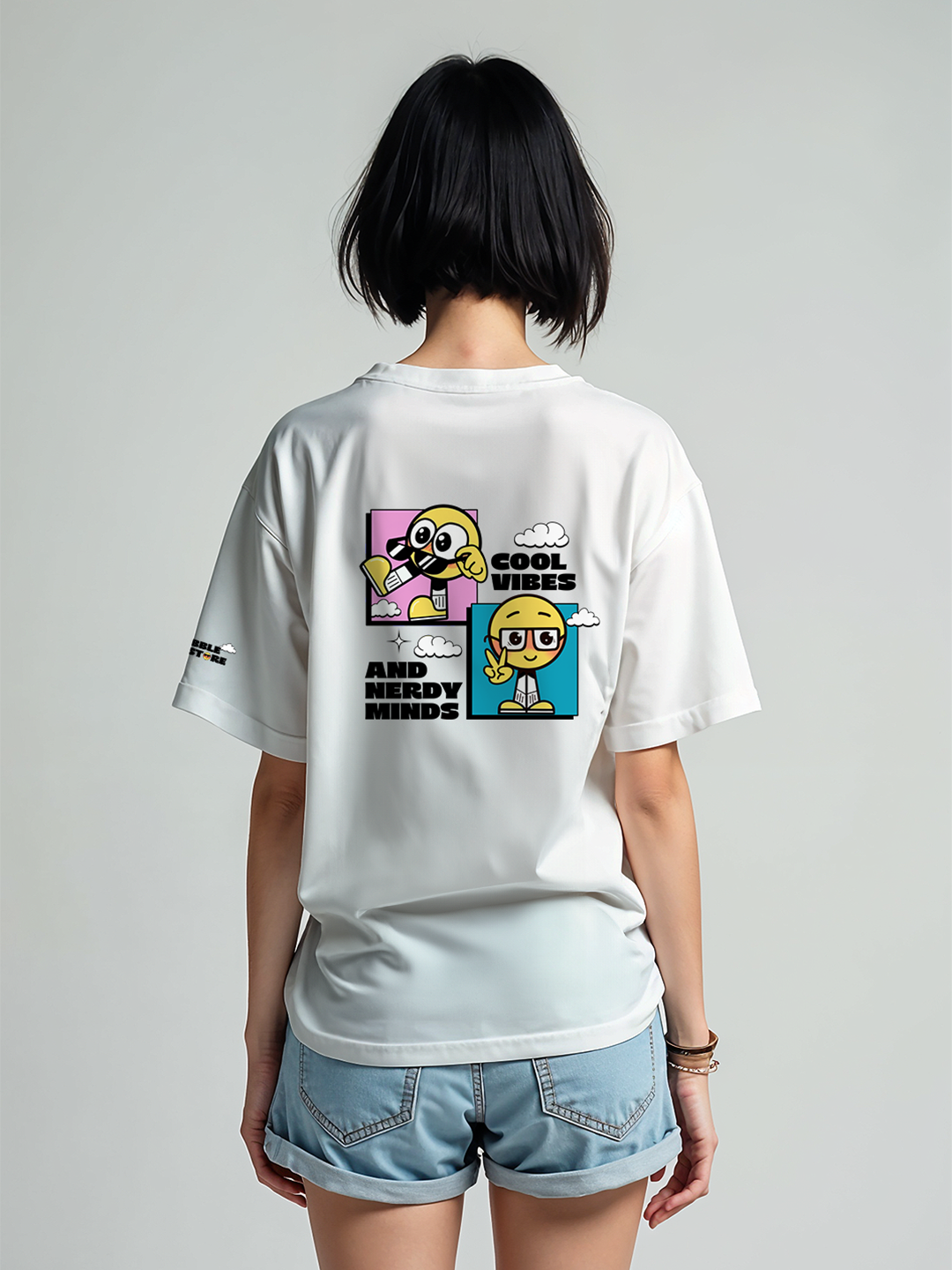 Nerd Mode T-shirt in White – Geek Chic Graphic Tee For Women