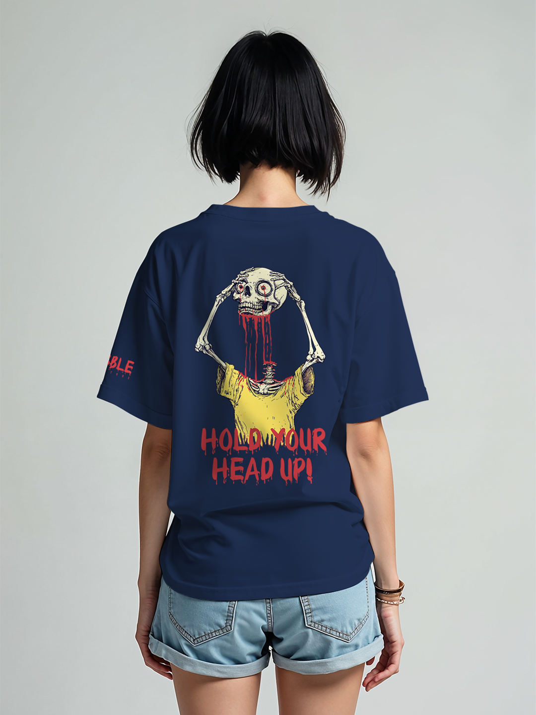 Hold Your Head Up T-Shirt in Blue – Inspirational Graphic Tee For Women