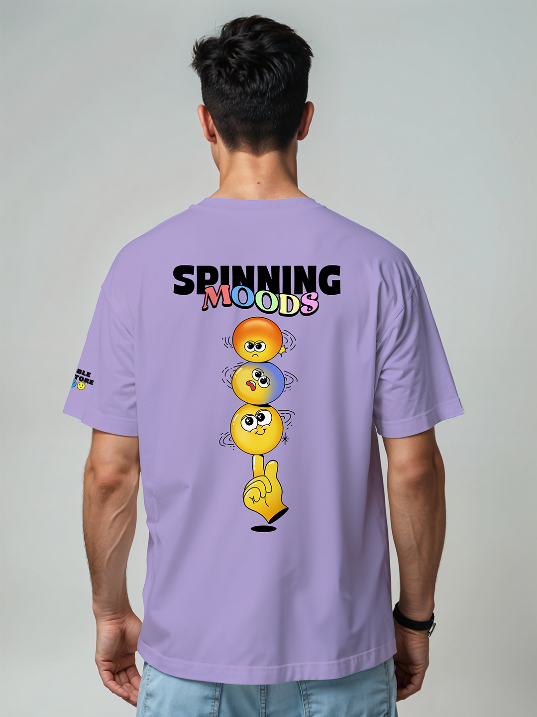 Spinning Fury T-shirt in Lavender – Dynamic Energy Graphic Tee For Men