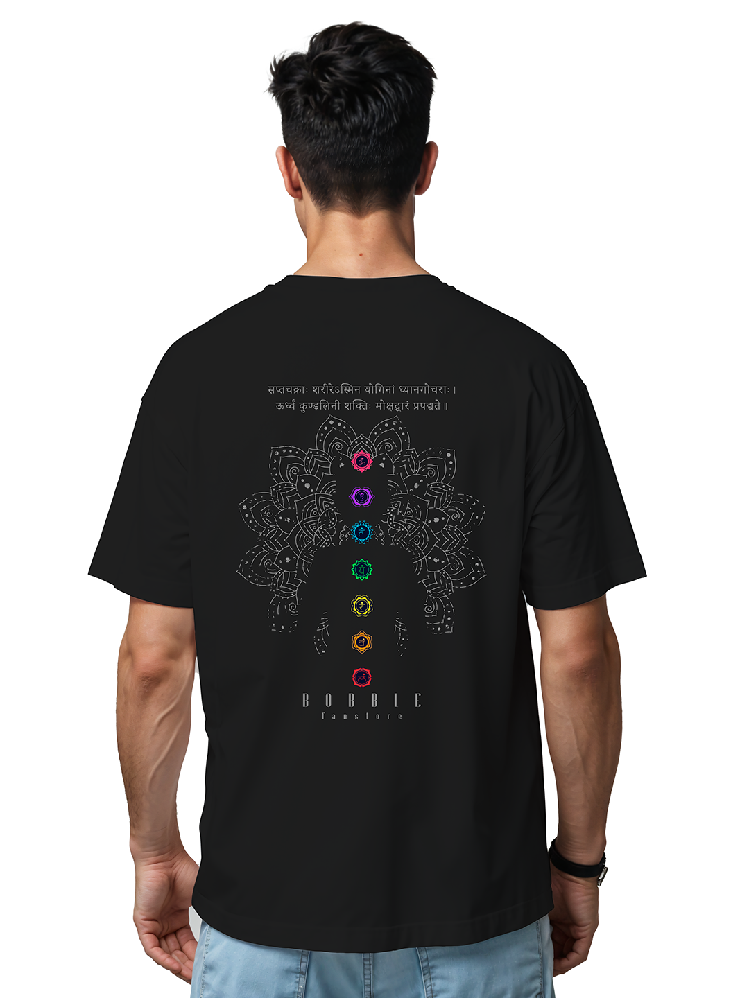 Chakra Energy Sports T-Shirt for Men – Spiritual Activewear, Gym & Yoga T-Shirt for Athletes, Breathable Chakra Design Tee for Performance and Comfort