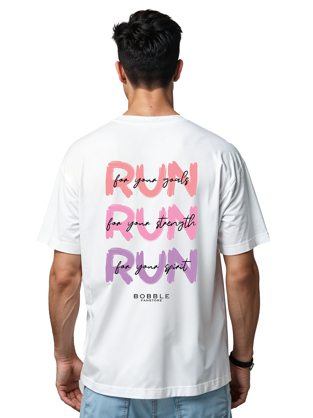 RUN RUN RUN Sports T-Shirt – Athletic Running Tee for Men – Bold Motivational Design for Runners & Fitness Enthusiasts, Comfortable Performance Apparel