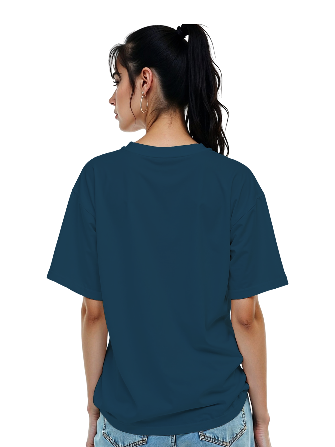 Women’s Blue Oversized T-Shirt with Solo Traveller Print – Oversized Fit, Soft Cotton Tee | Stylish & Comfortable Travel-Inspired Fashion