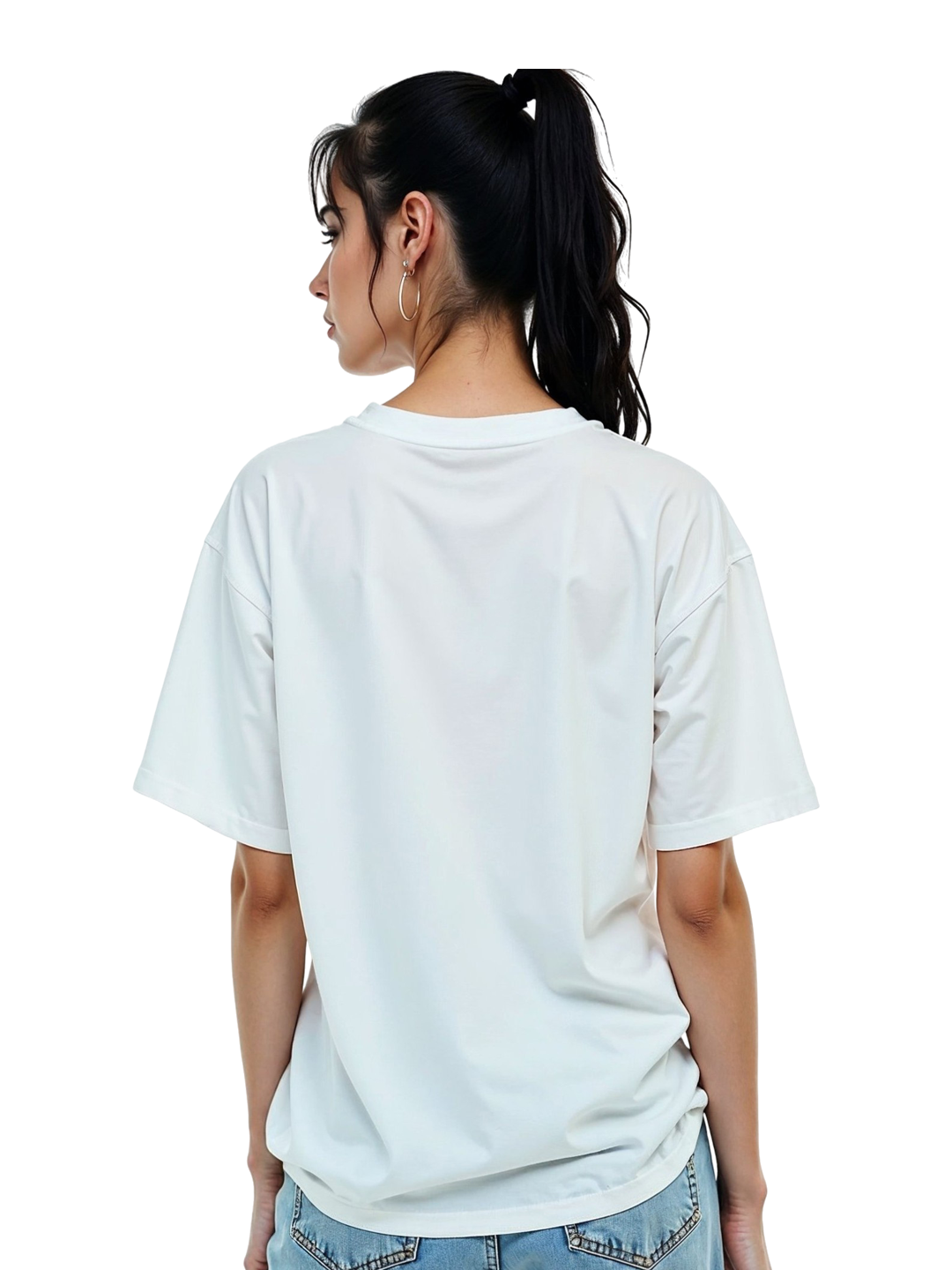 Women’s White Oversized T-Shirt with Beach Illustration – Soft, Breathable Cotton Tee | Oversized Fit for Casual Beach & Travel Fashion