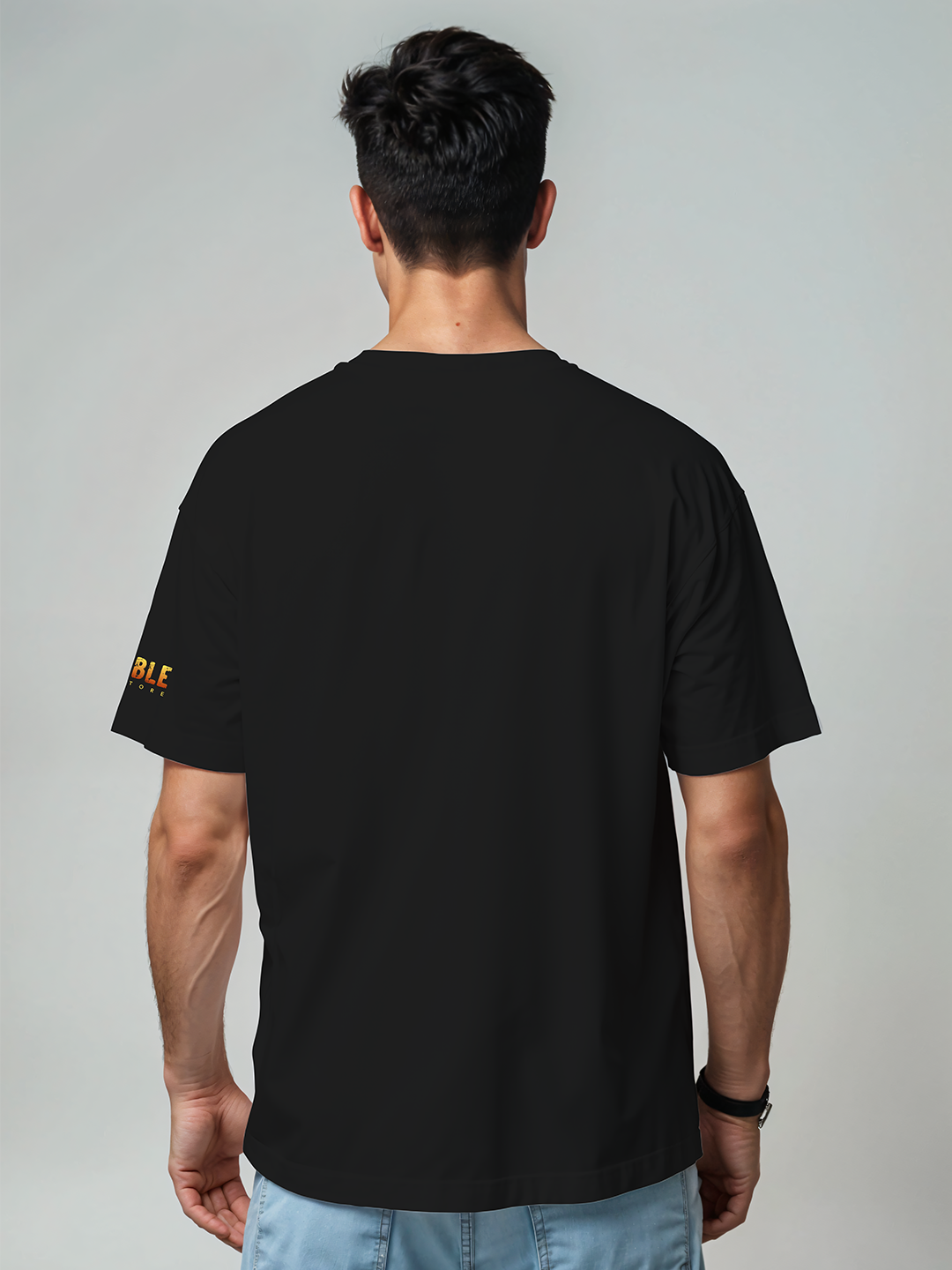 Oversized Black T-shirt for Men - "Vacation Mode On" Customizable with Your Face