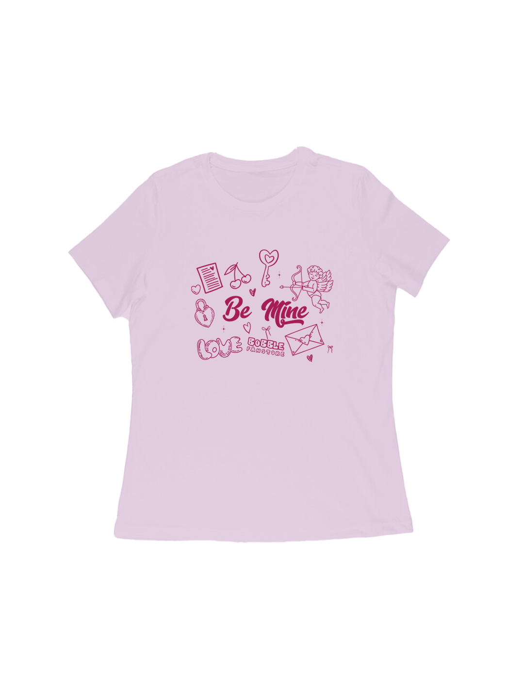 Be Mine Illustration Pink Regular T-Shirt for Women – Romantic & Trendy Valentine’s Tee