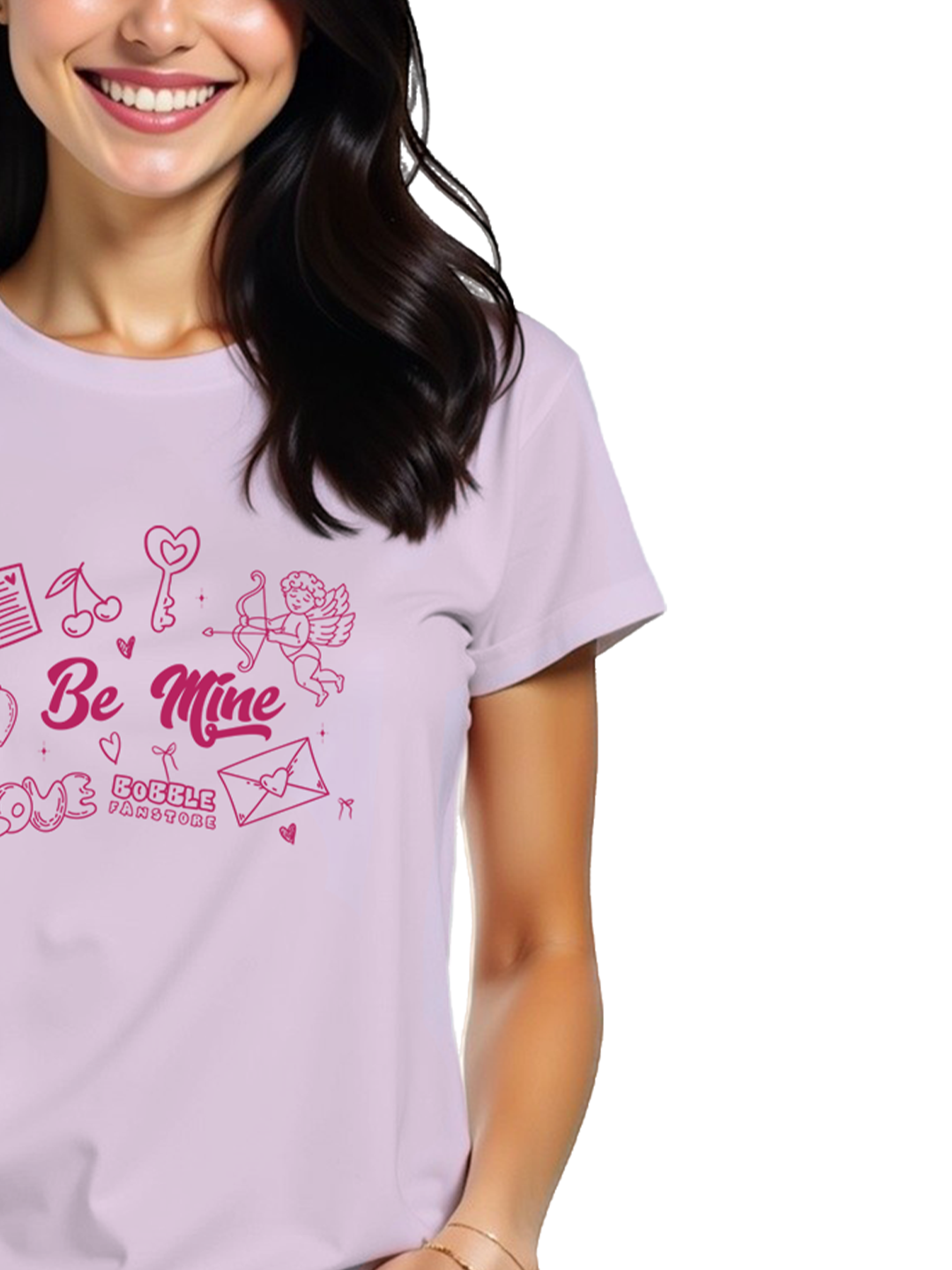 Be Mine Illustration Pink Regular T-Shirt for Women – Romantic & Trendy Valentine’s Tee