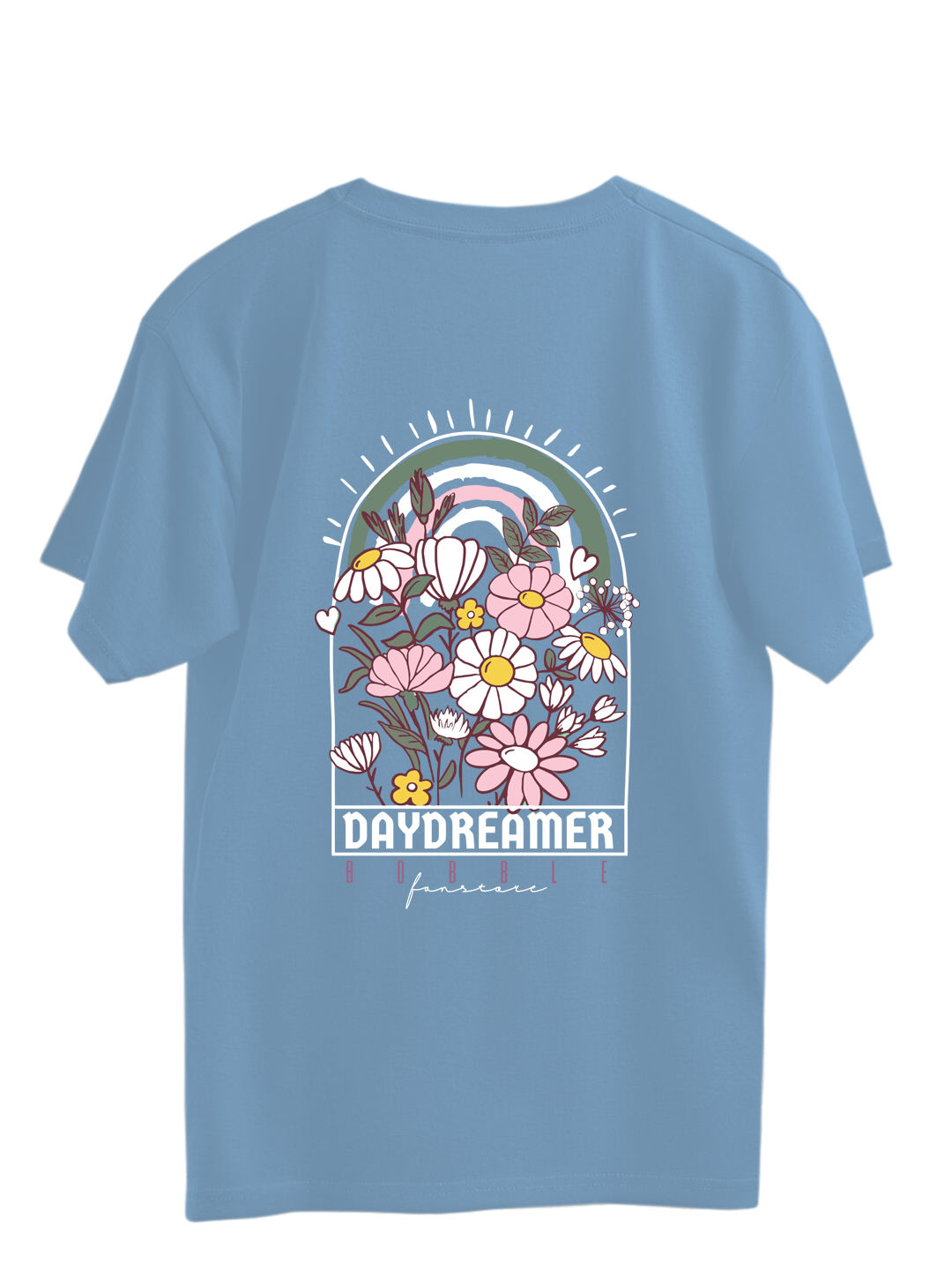 Day Dreamer Back Print T-Shirt for Men – Lavender & Blue | Floral Graphic Tee