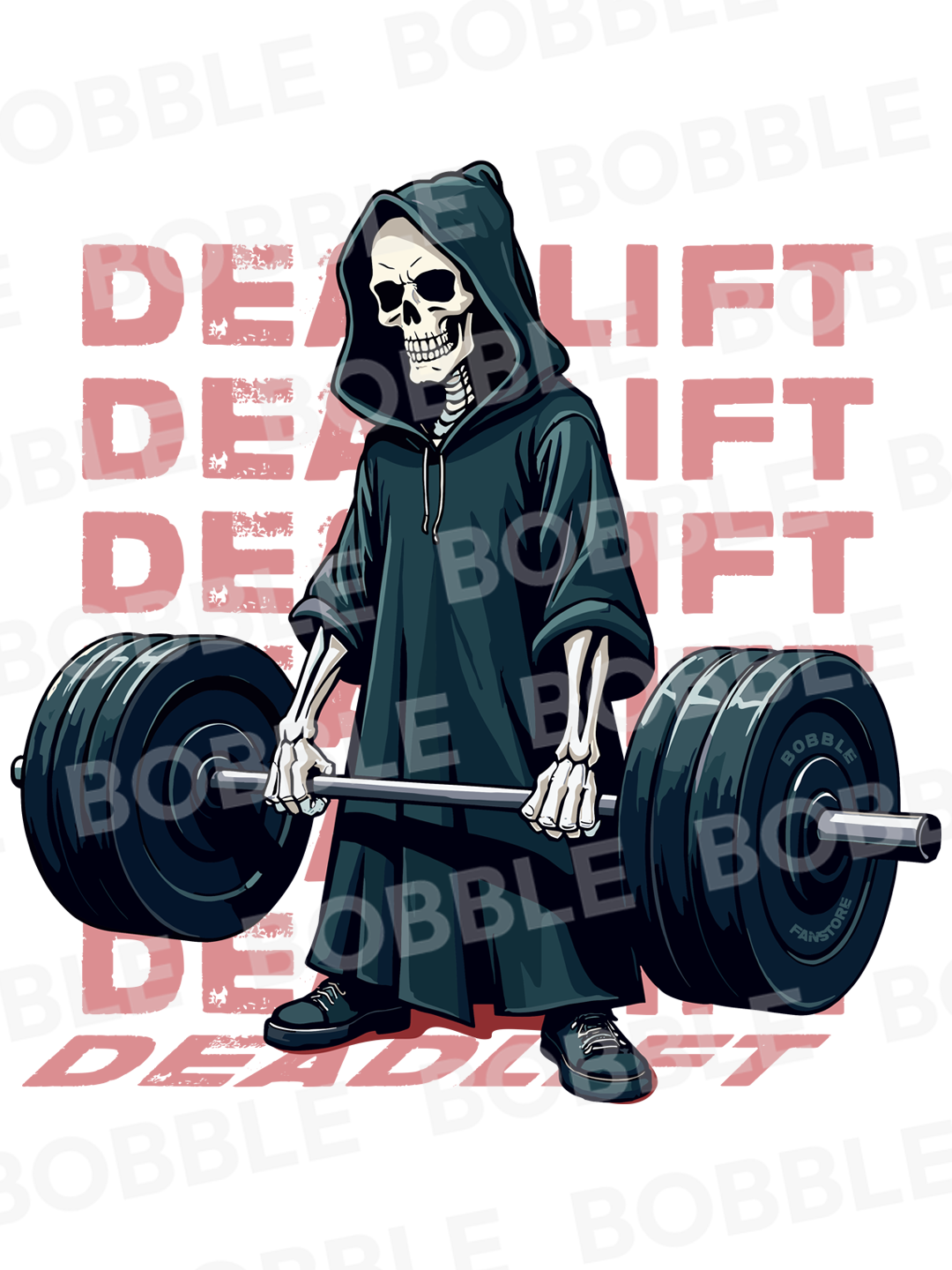 Deadlift Grim Reaper Gym T-Shirt for Women – Strength Training Apparel, Bold Skeleton Design for Fitness & Powerlifting Enthusiasts