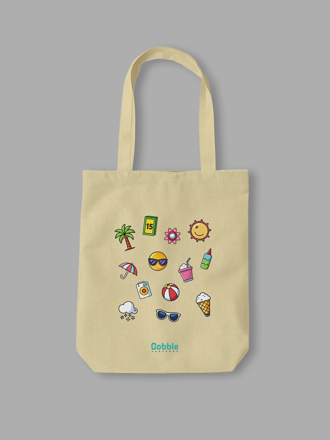 Playful Stickers Tote Bag Off White – Fun & Vibrant