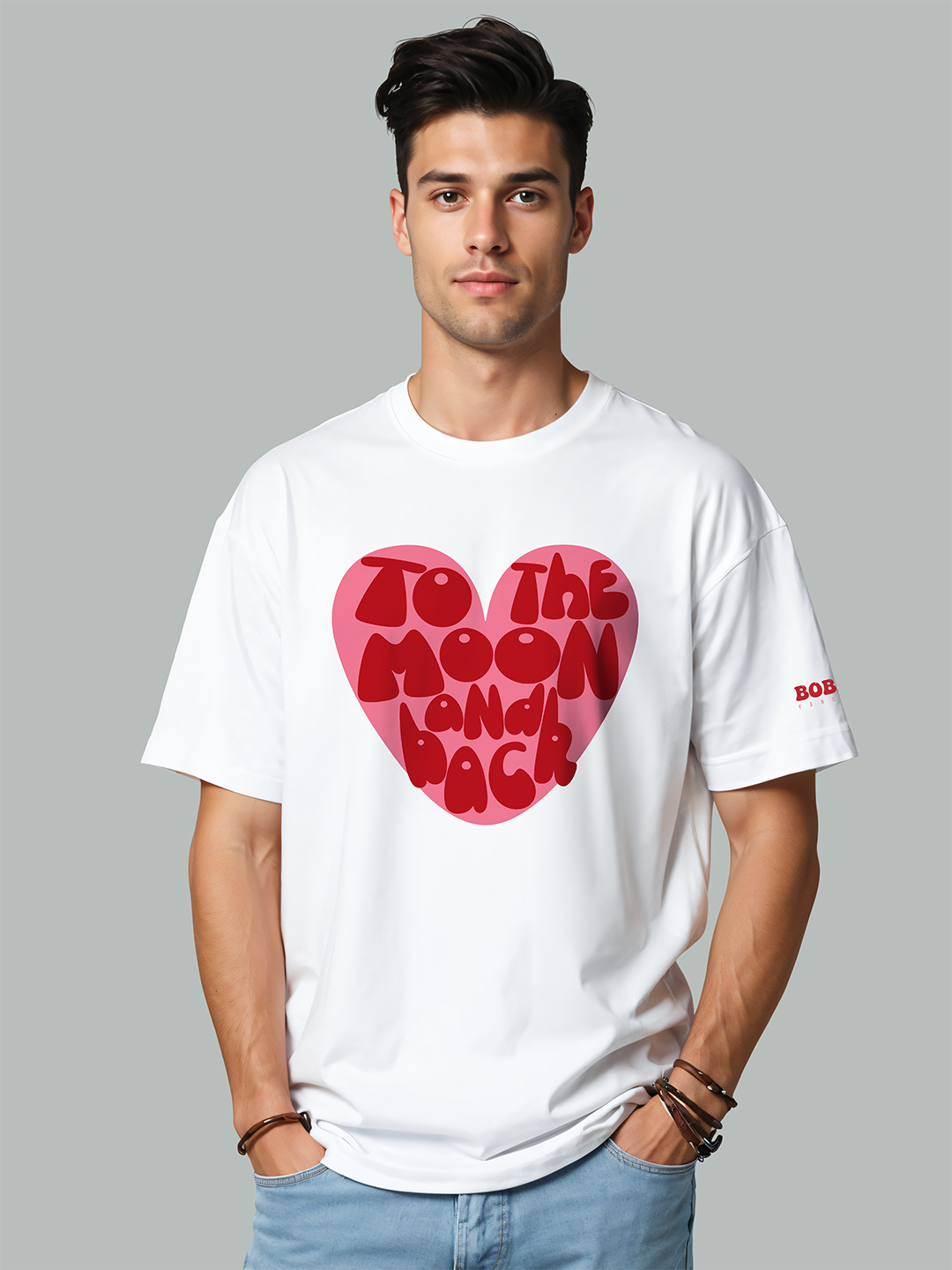 To the Moon and Back Tee in White - Love Beyond Limits For Men