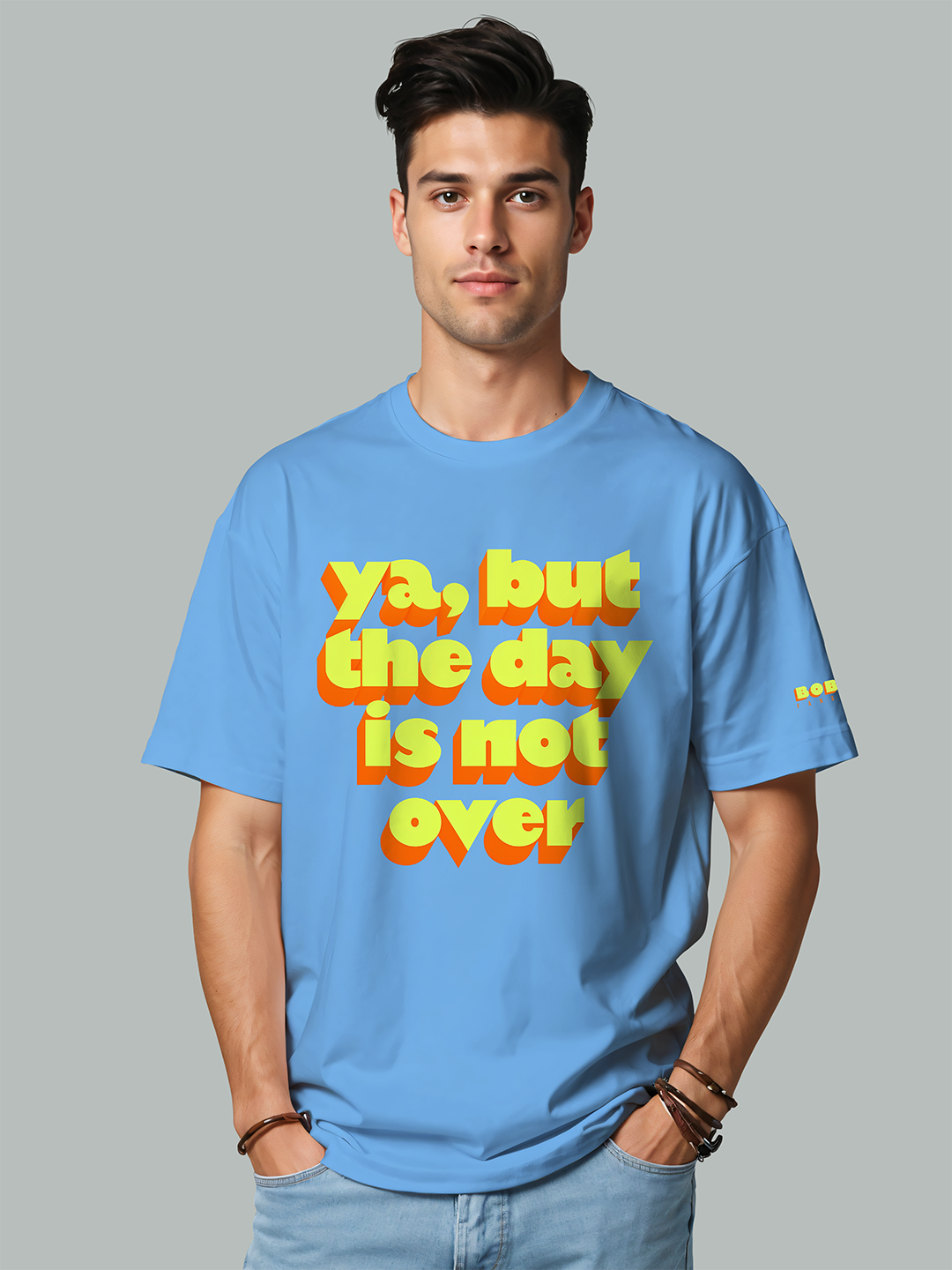 Ya, But the Day Is Not Over Tee in Blue - Keep Pushing Forward For Men