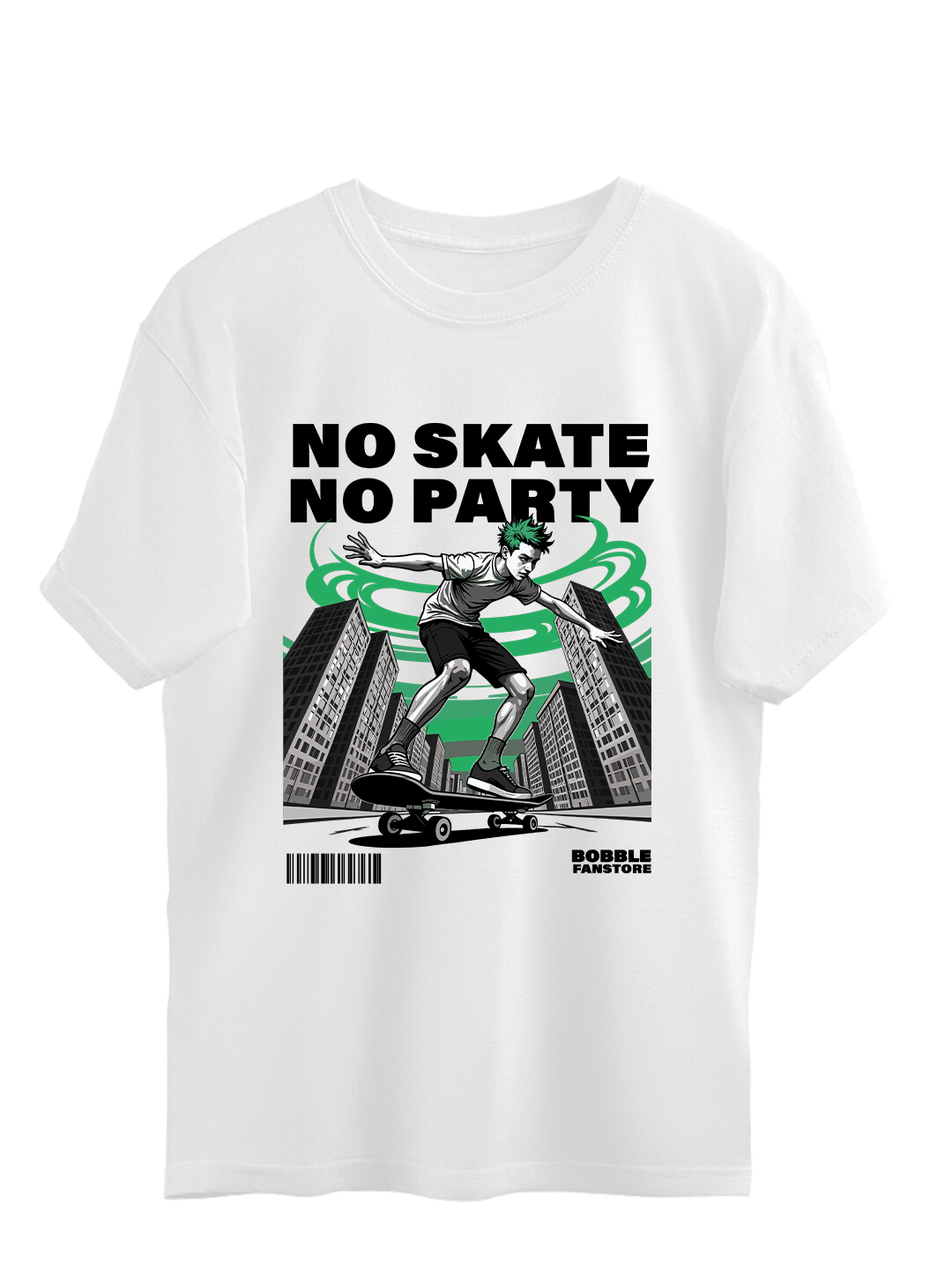 No Skate No Party T-Shirt For Women – Urban Skateboarding Graphic Tee for Skaters & Streetwear Lovers