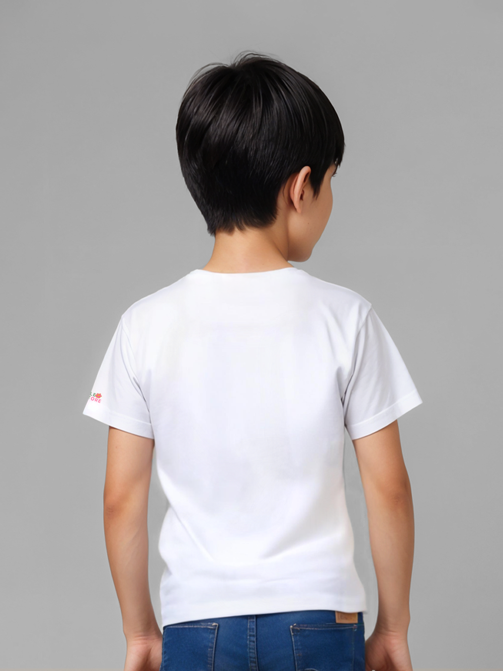 Flower Child Boys White T-Shirt – Floral Illustration, Soft Cotton, Boho Style