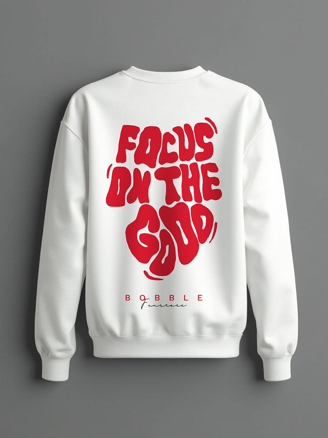 Focus on the Good Sweatshirt in White - Motivational Cozy Hoodie for Positive Vibes For Men