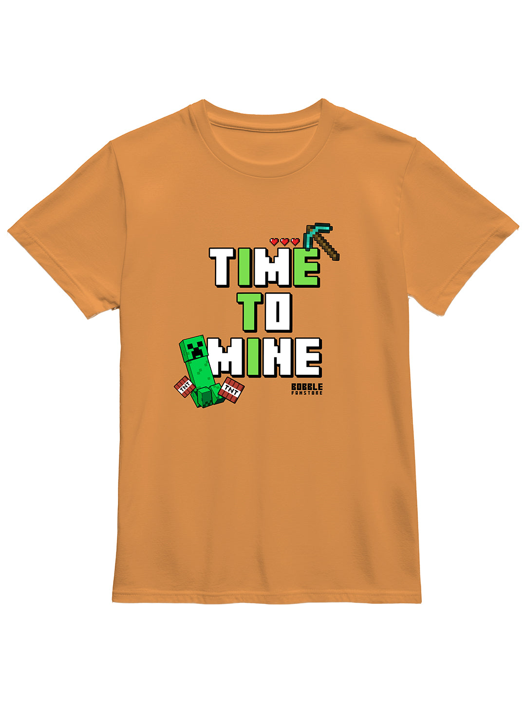 Time to Mine Mustard Yellow T-Shirt for Girls | Minecraft-Themed Design | Fun & Stylish Kidswear for Playdates & Adventures | Ages 4-12