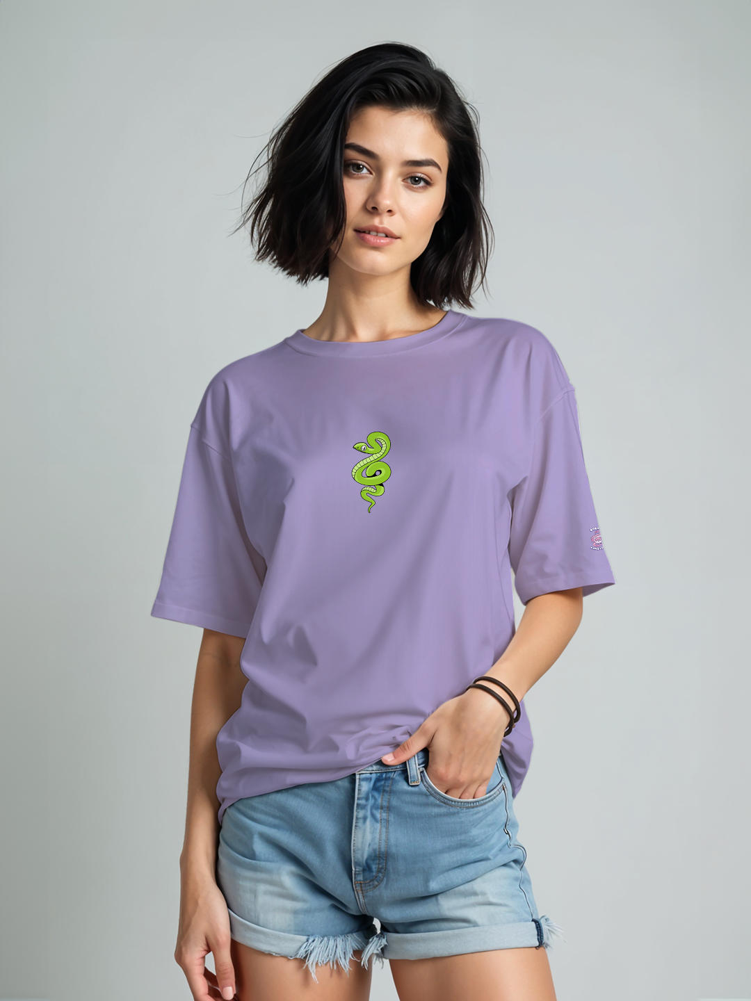 Cursed Snake T-shirt in Lavender – Edgy Gothic Graphic Tee For Women