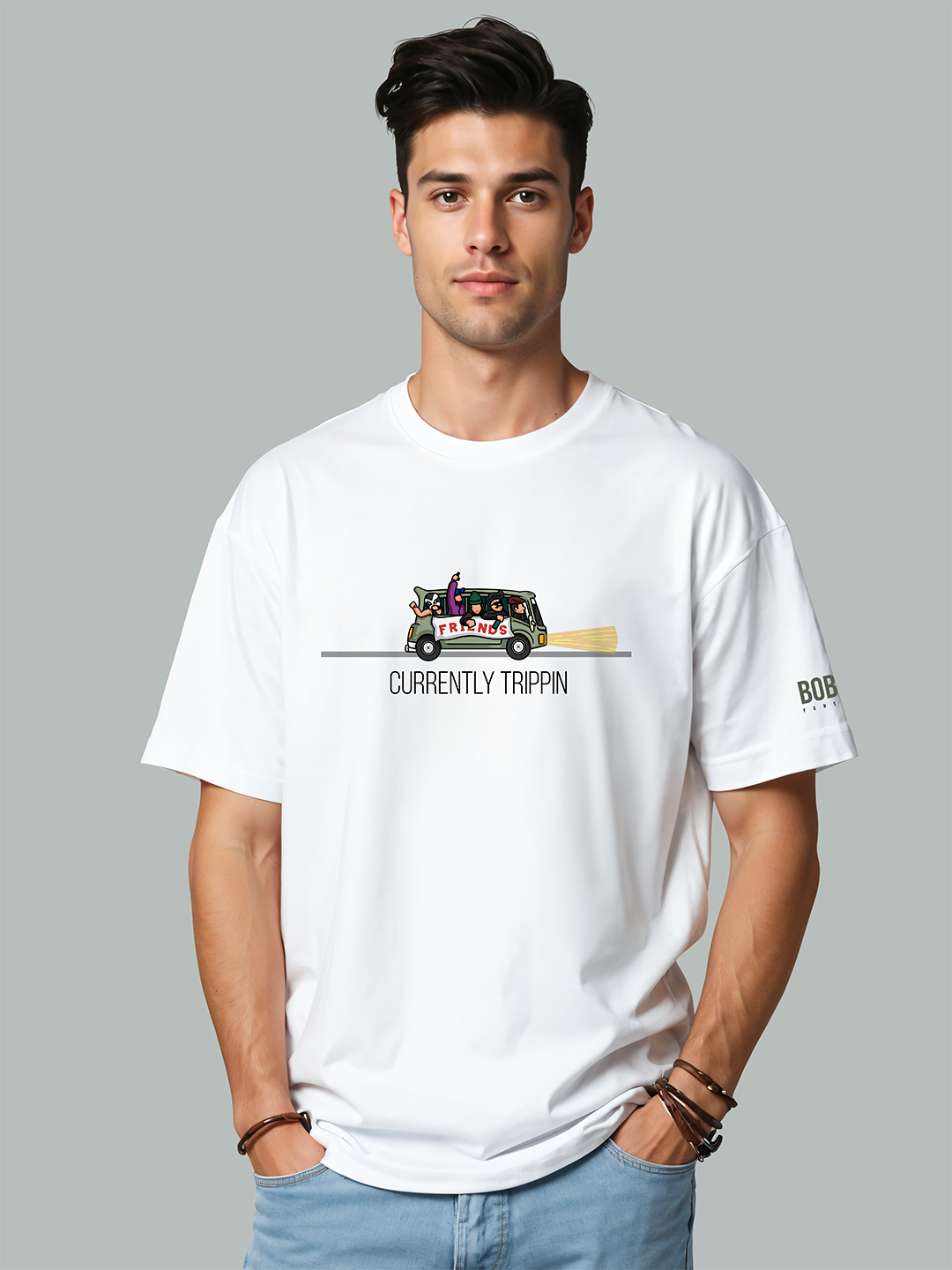 Road Trippin' T-Shirt in White – Adventure Travel Graphic Tee For Men