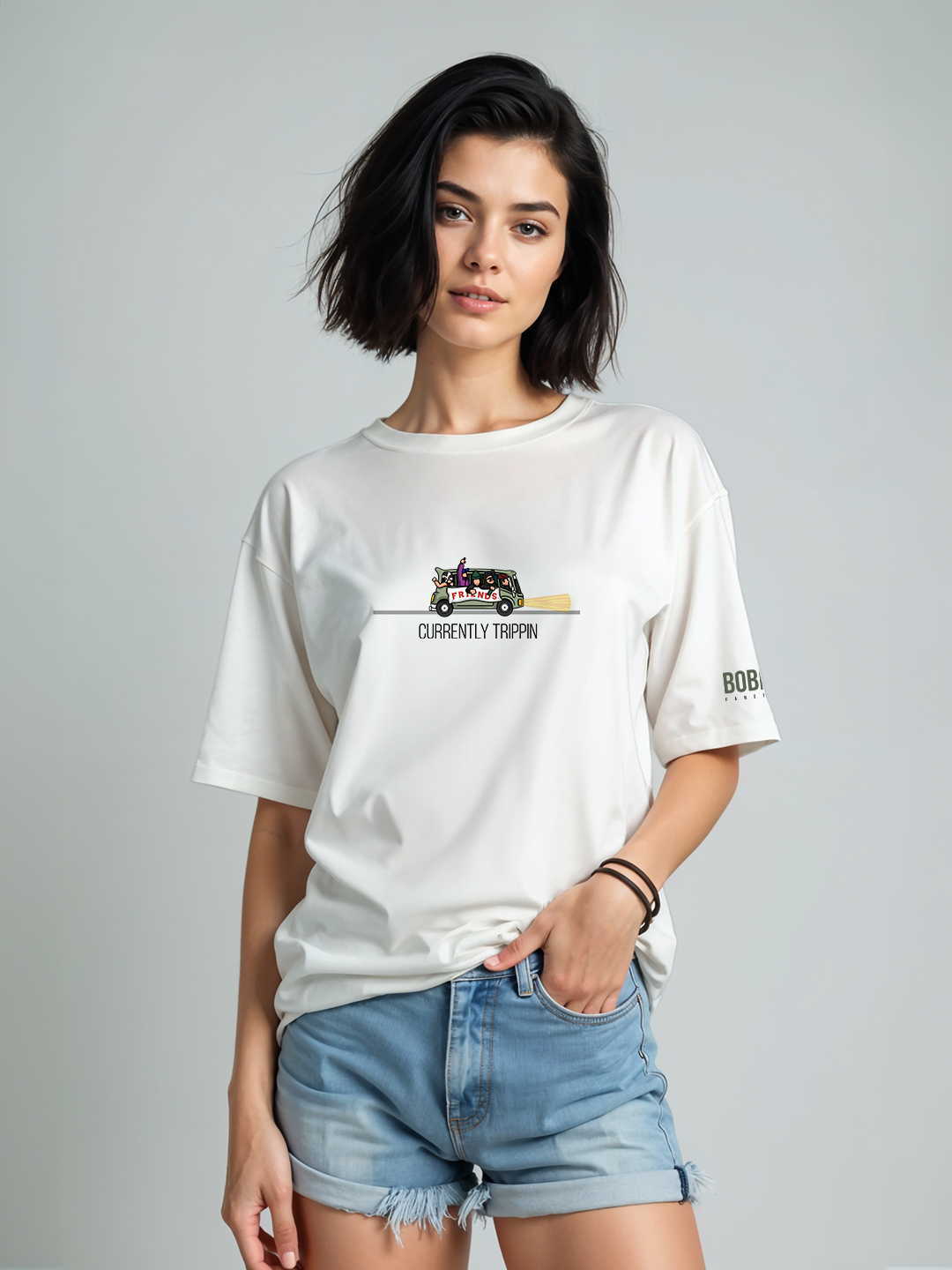 Road Trippin' T-Shirt in White – Adventure Travel Graphic Tee For Women