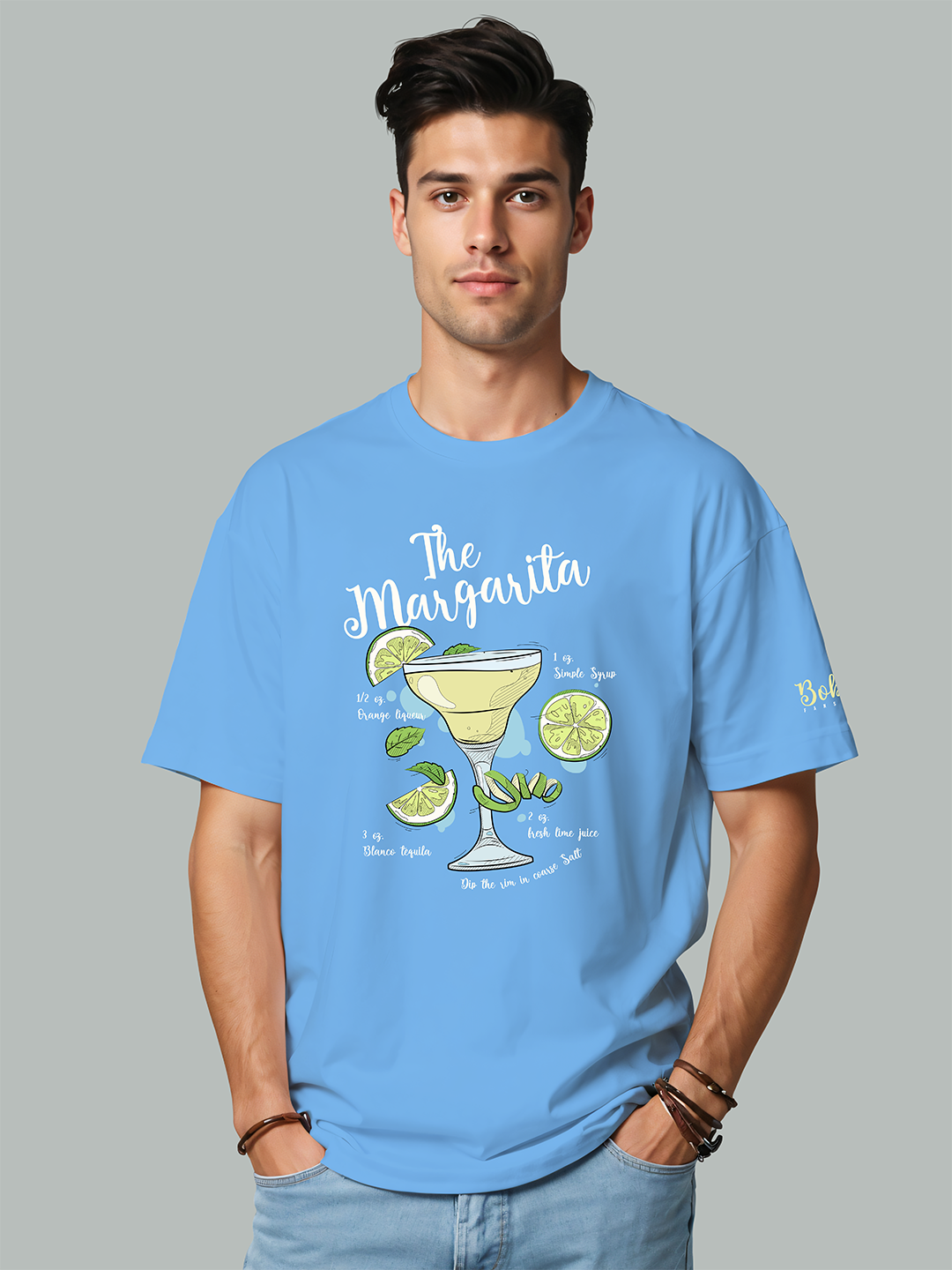 Margarita T-Shirt in Blue – Fun Cocktail-Inspired Graphic Tee For Men