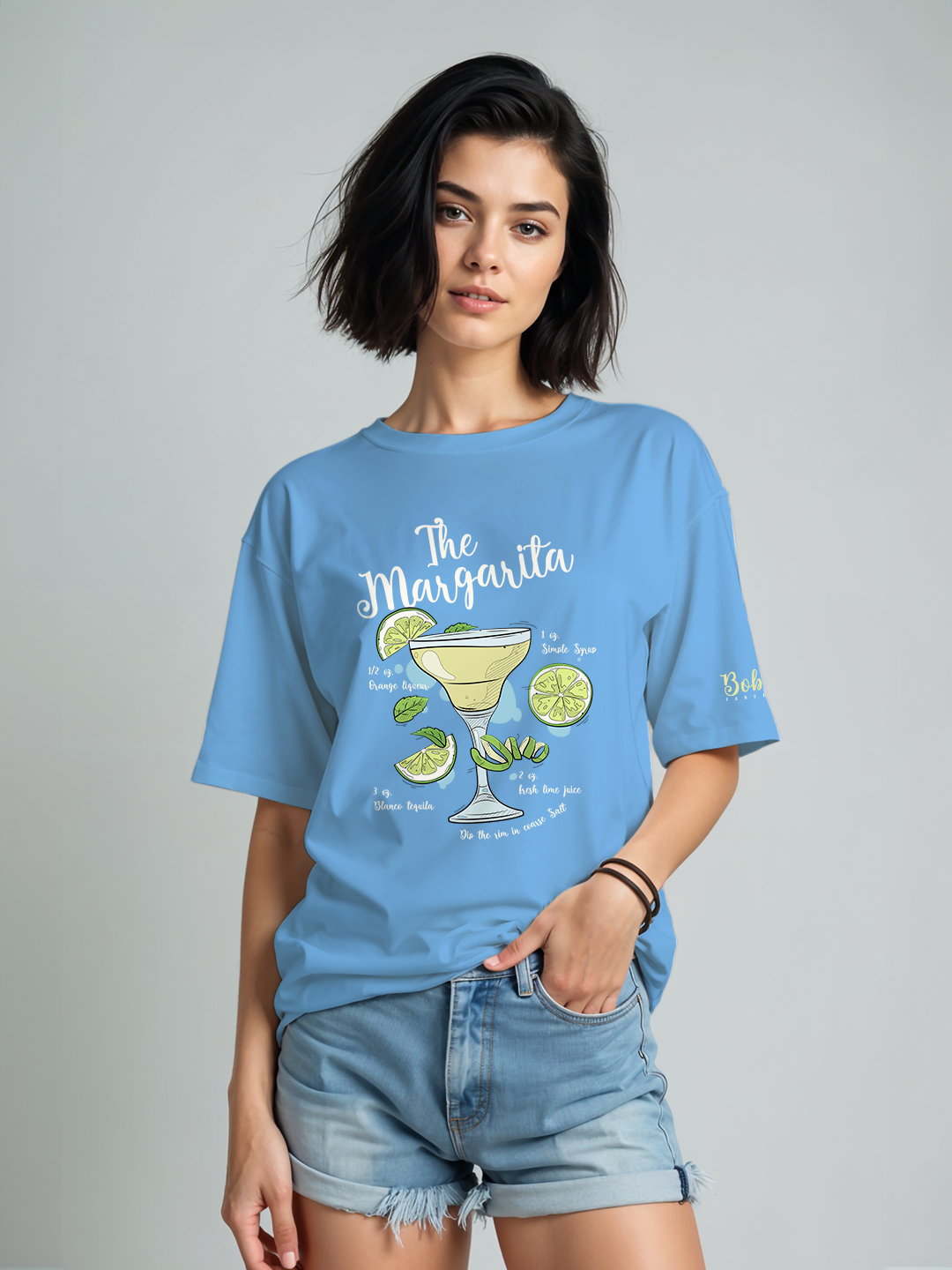 Margarita T-Shirt in Blue – Fun Cocktail-Inspired Graphic Tee For Women