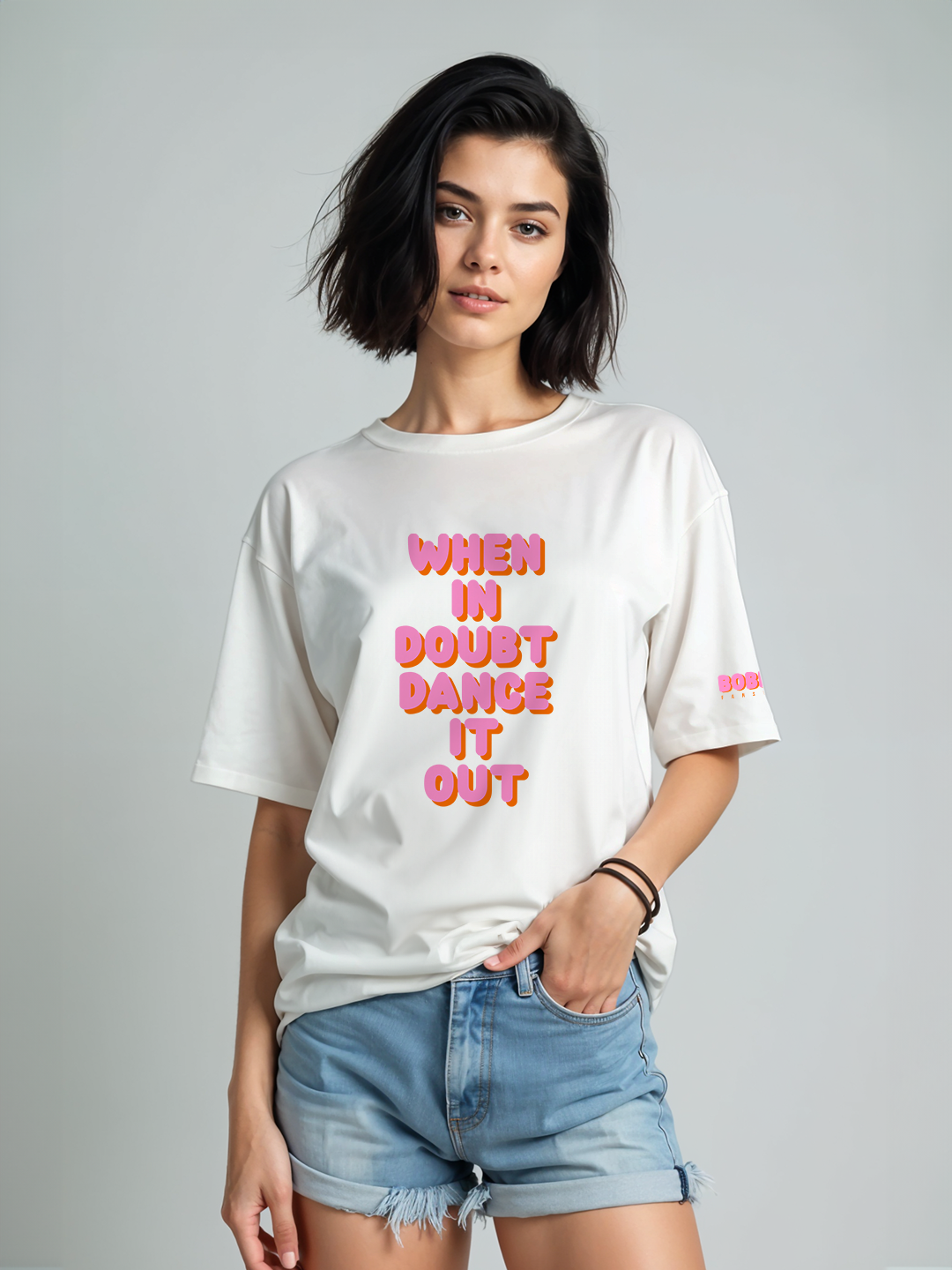 When in Doubt, Dance It Out Tee in White - Find Your Rhythm For Women