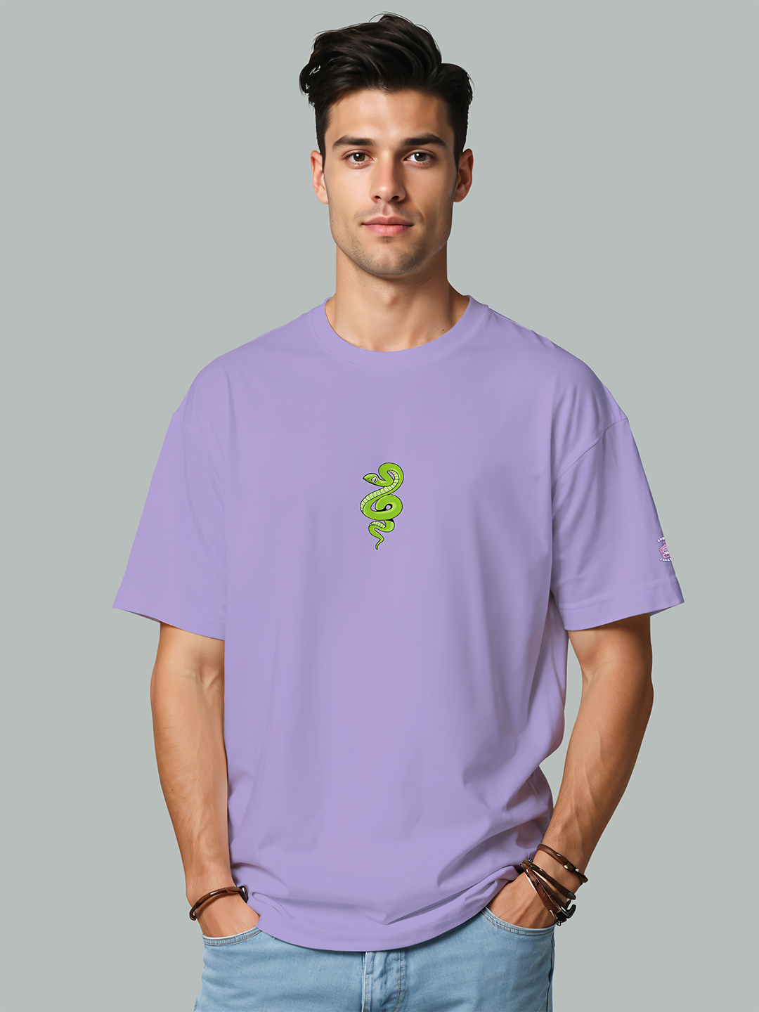 Cursed Snake T-shirt in Lavender – Edgy Gothic Graphic Tee For Men