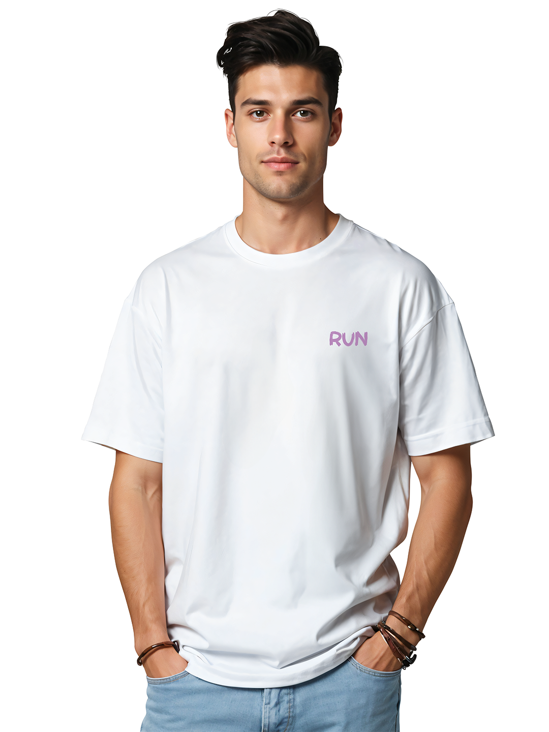 RUN RUN RUN Sports T-Shirt – Athletic Running Tee for Men – Bold Motivational Design for Runners & Fitness Enthusiasts, Comfortable Performance Apparel