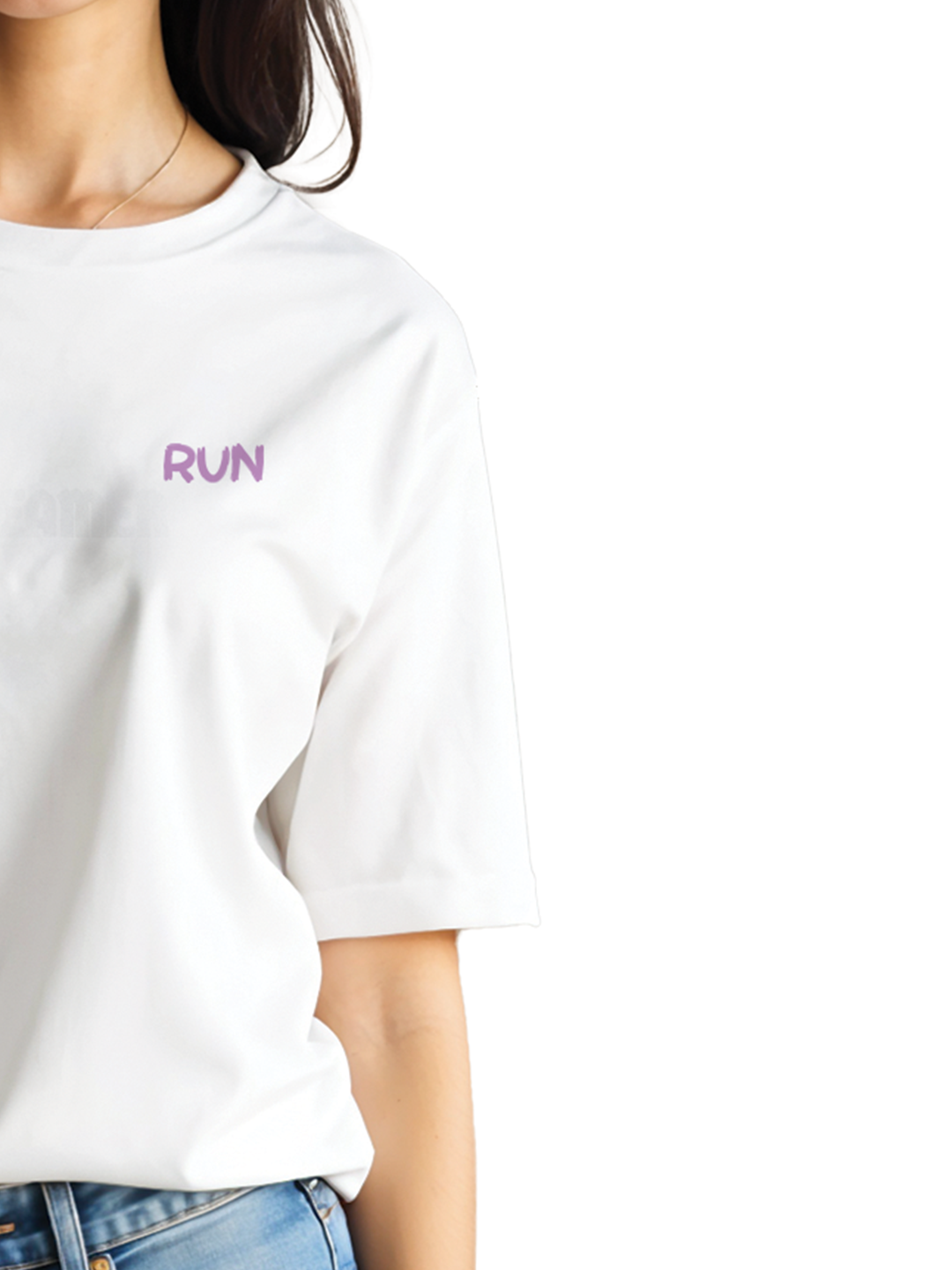 RUN RUN RUN Sports T-Shirt – Motivational Running Tee for Women – Bold Design for Active Lifestyle, Ideal for Running, Gym & Fitness