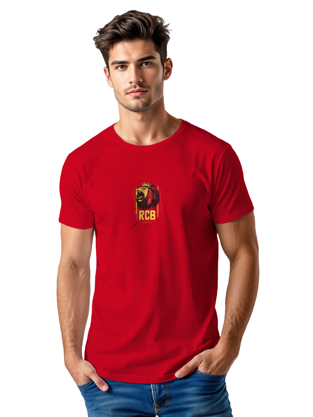 Men’s Red Cricket Fan T-Shirt | Comfortable Cotton Regular Fit | Sporty Supporters’ Tee | Game Day & Casual Wear