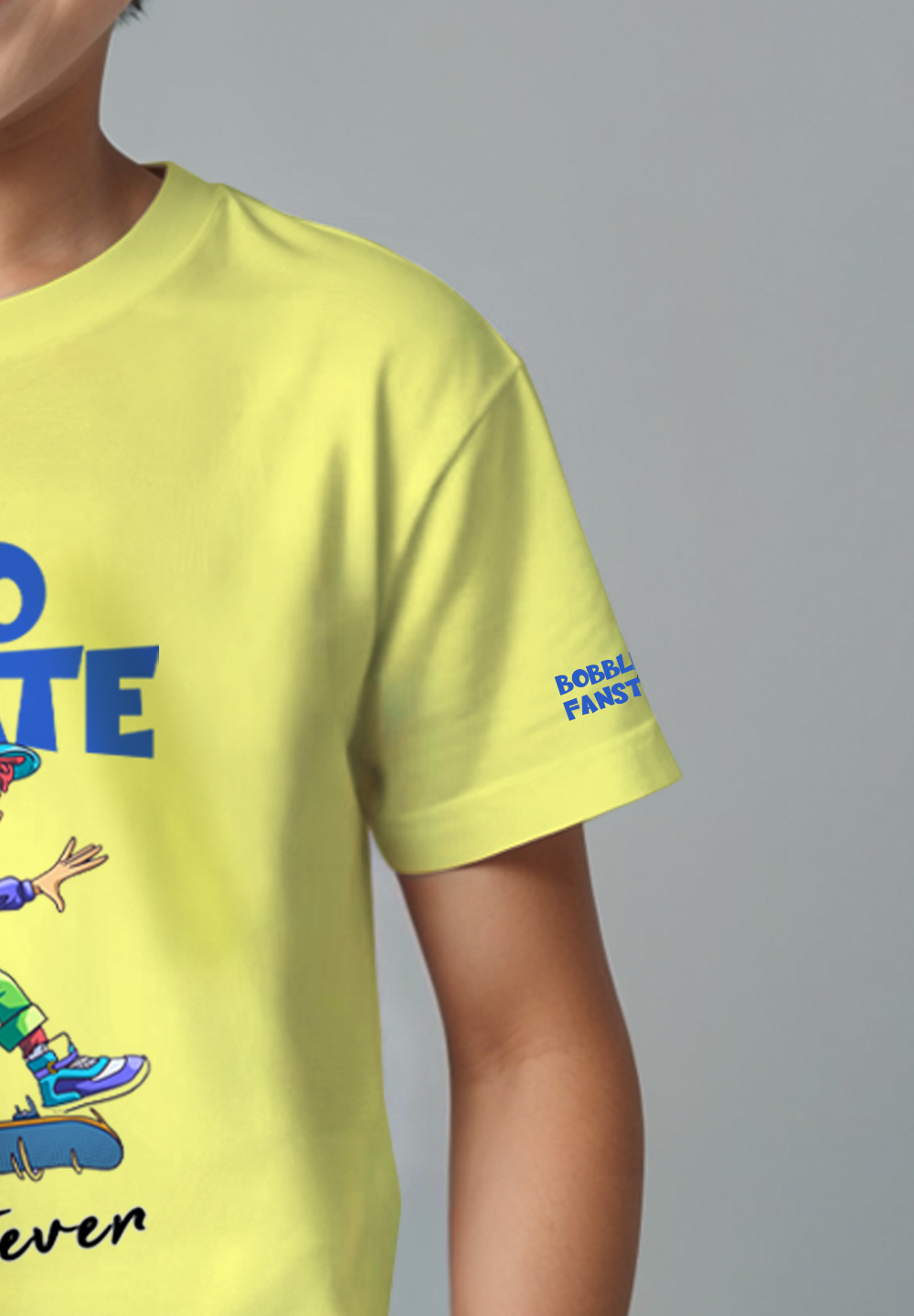 Go Skate Boys Yellow T-Shirt – Fun Skateboard Illustration, Soft Cotton, Active Wear