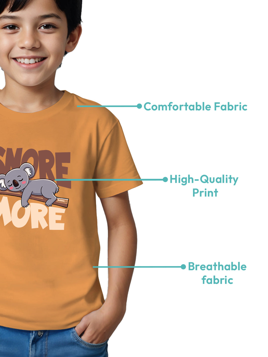 Snore More" T-Shirt for Boys | Fun & Playful Sleep-Themed Design in Purple & Mustard Yellow | Soft, Durable Kidswear for Everyday Adventures & Lounging | Ages 4-12