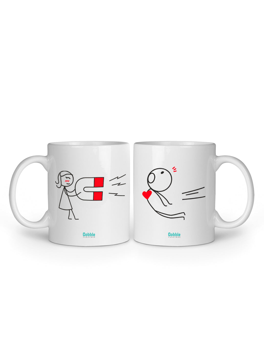 Magnetic Love Coffee Mugs Set of 2 – Adorable Couple Gift with Fun Pulling Design