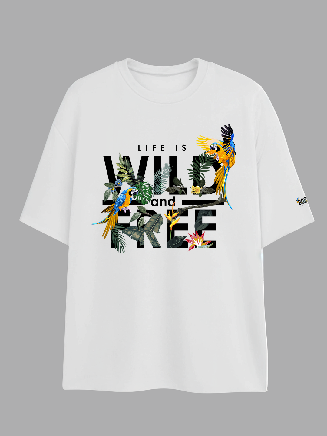 Life is Wild & Free Graphic Tee in White – Adventure-Inspired T-Shirt For Men