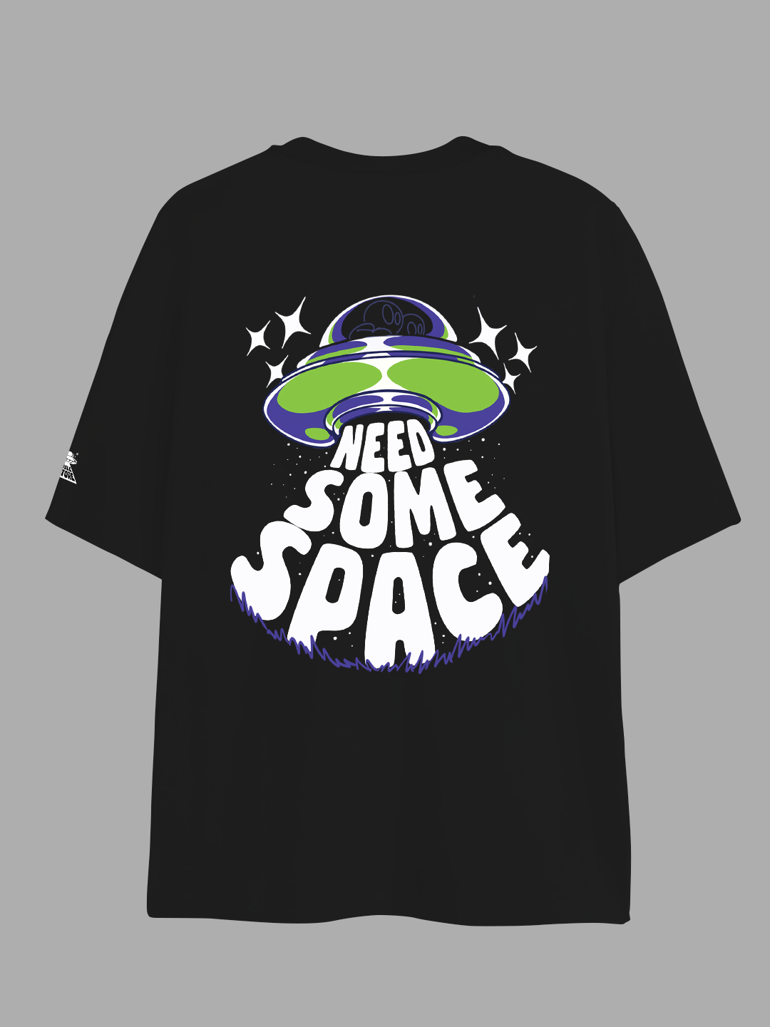 Space Bound T-shirt in Black – Cosmic Adventure Graphic Tee For Women