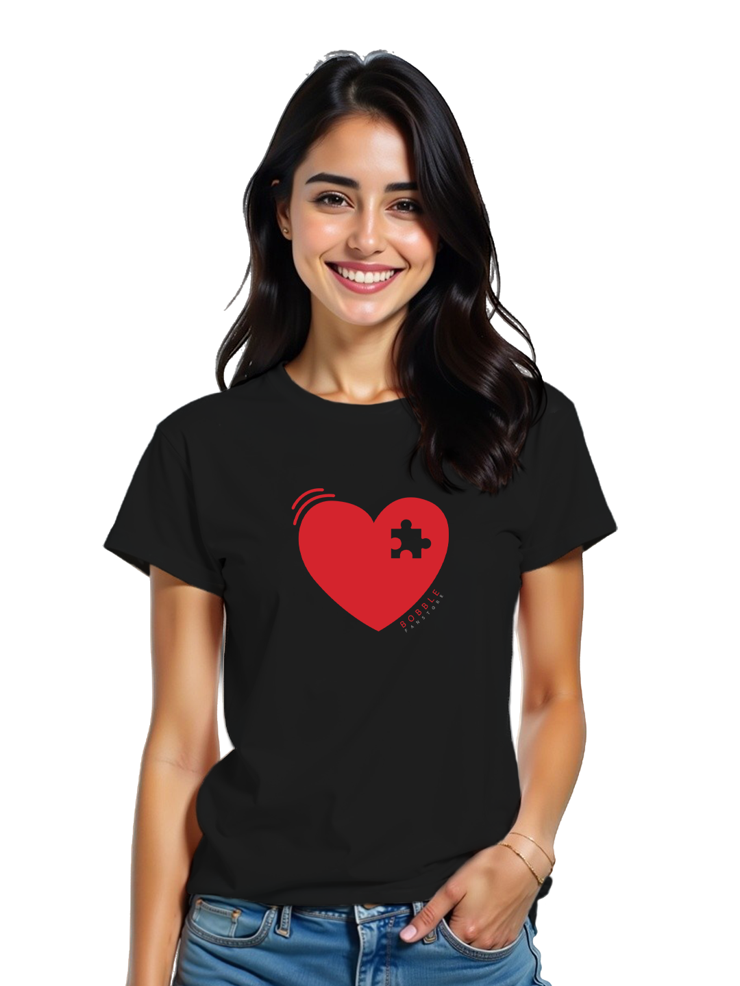 Matching Heart Puzzle T-Shirts for Couples – Black & White | Perfect Couple Tees