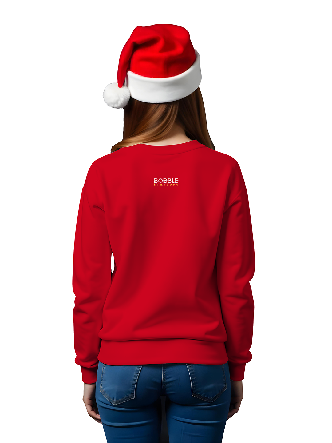 Red Sweatshirt for Women with Minimal Christmas Tree Illustration – Elegant & Cozy